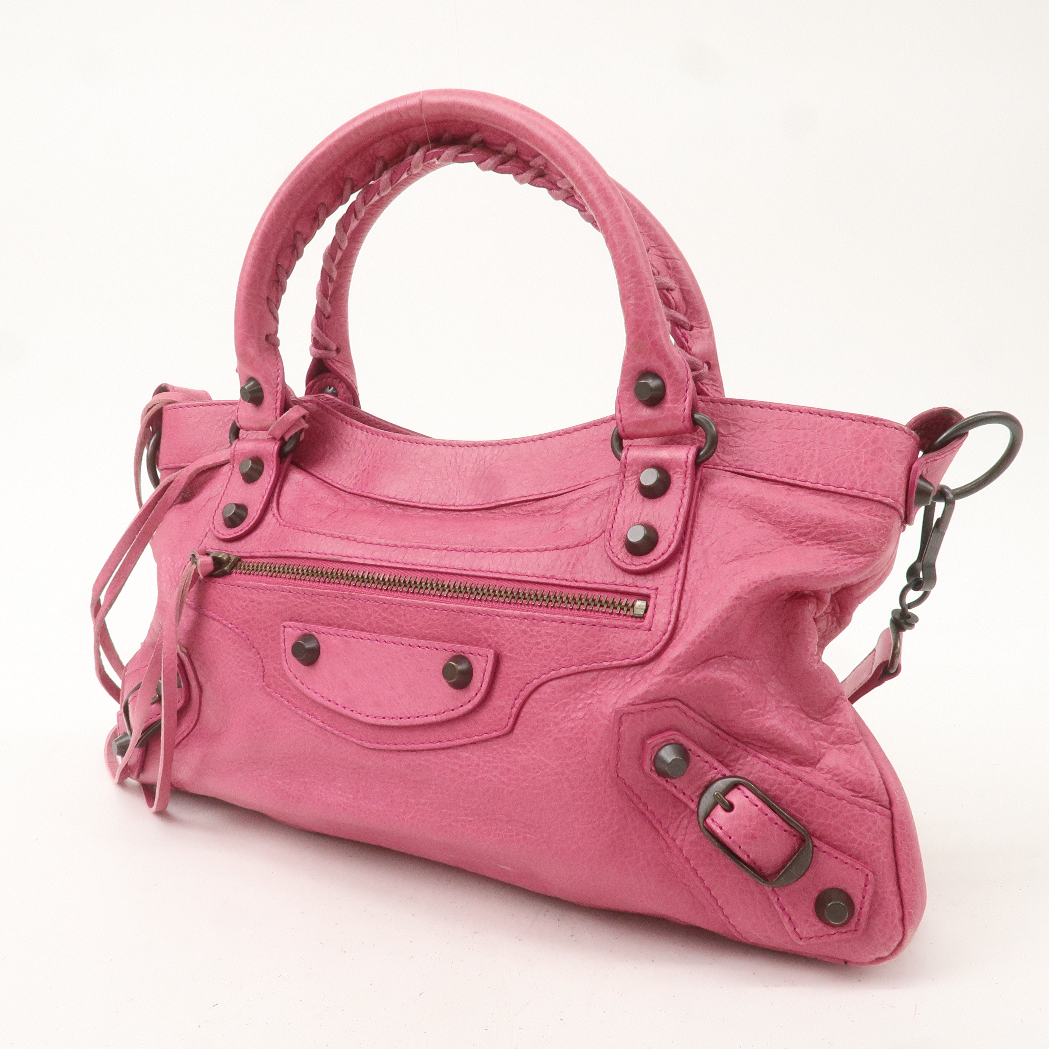 BALENCIAGA The First Leather 2Way Bag Hand Bag Pink 103208