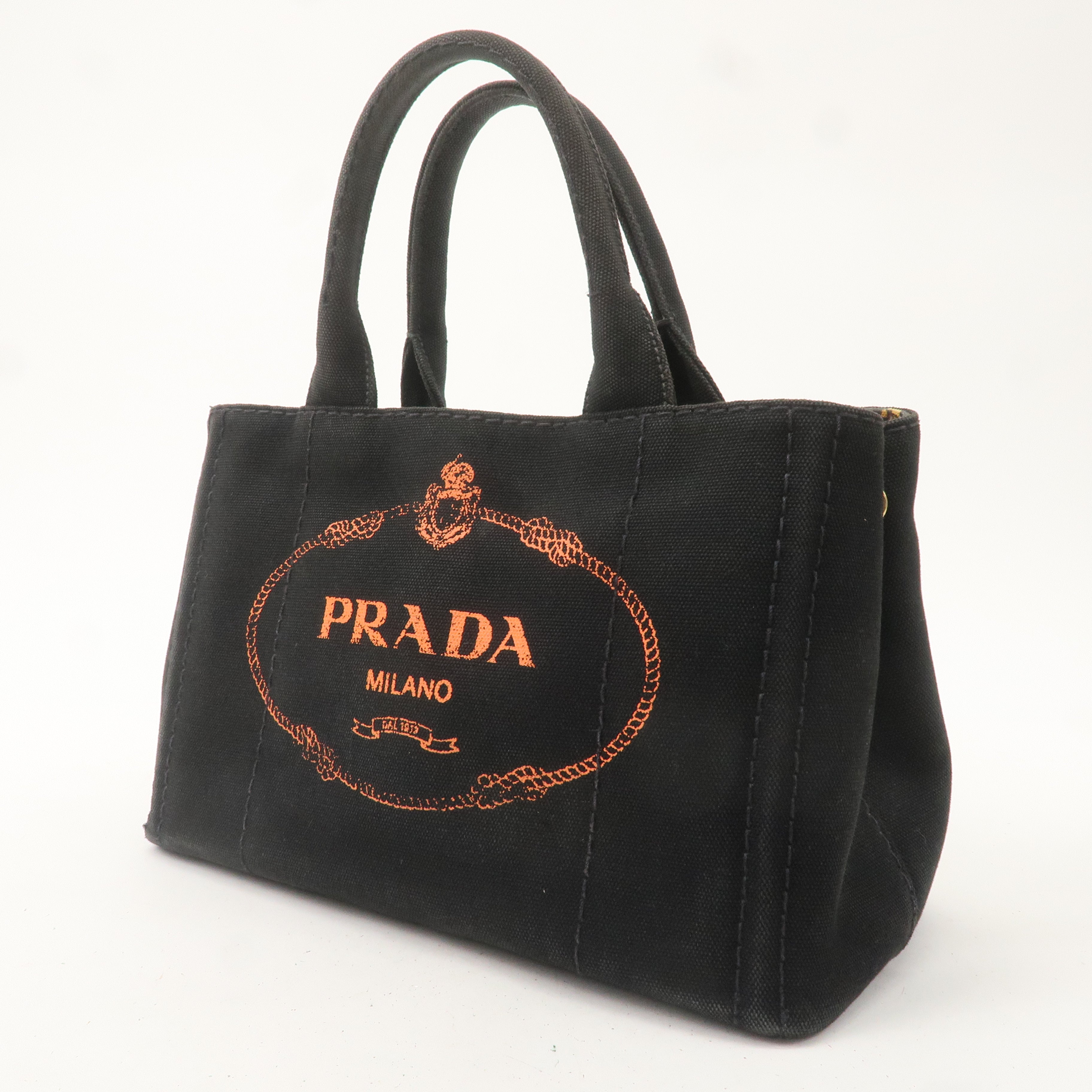 PRADA Canapa Mini Canvas 2Way Bag Black 1BG439