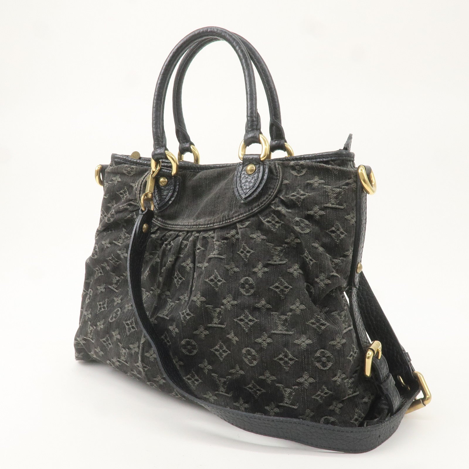 Louis Vuitton Monogram Denim Neo Cabby GM Shoulder Bag Noir M95352