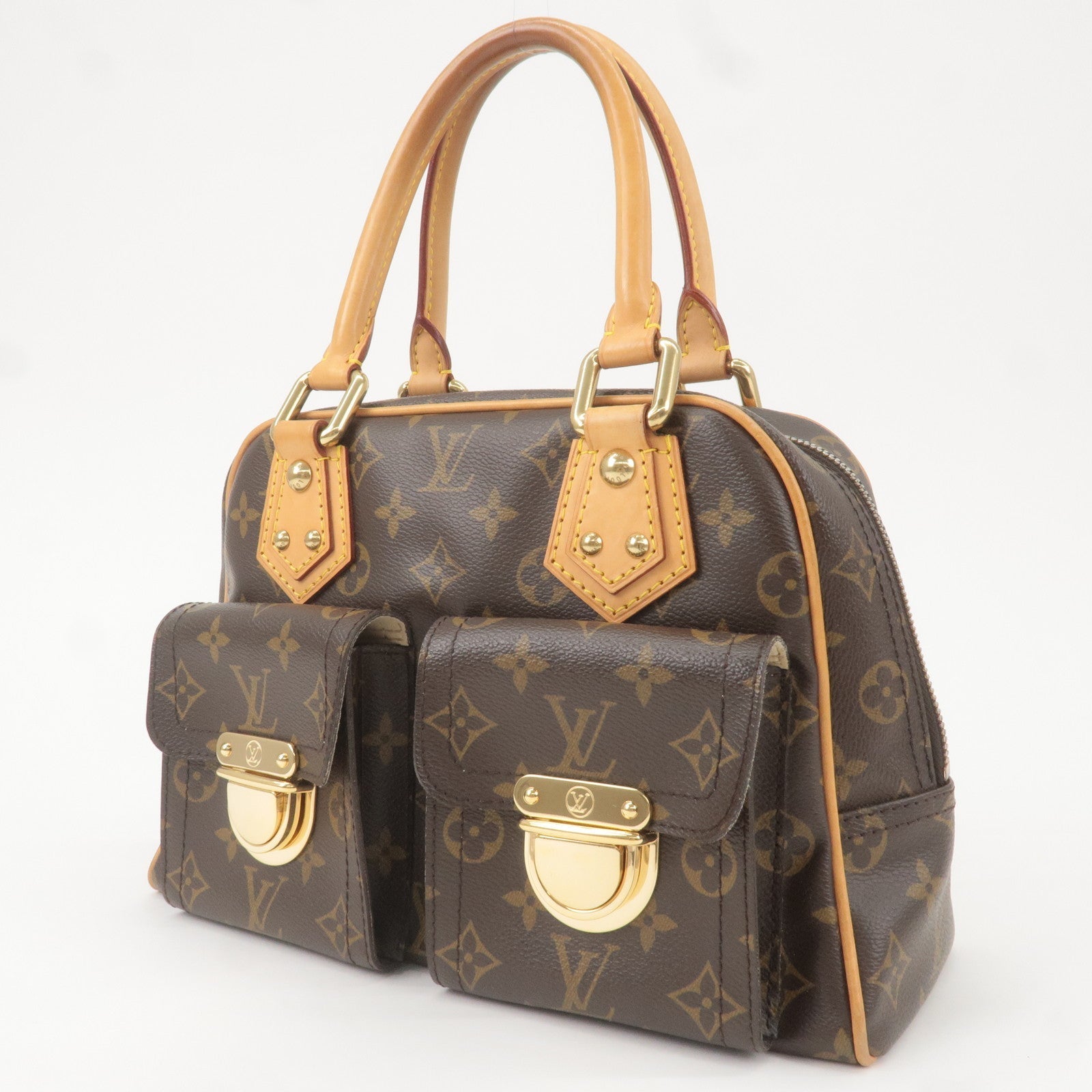 Louis Vuitton Monogram Manhattan PM Hand Bag Brown M40026