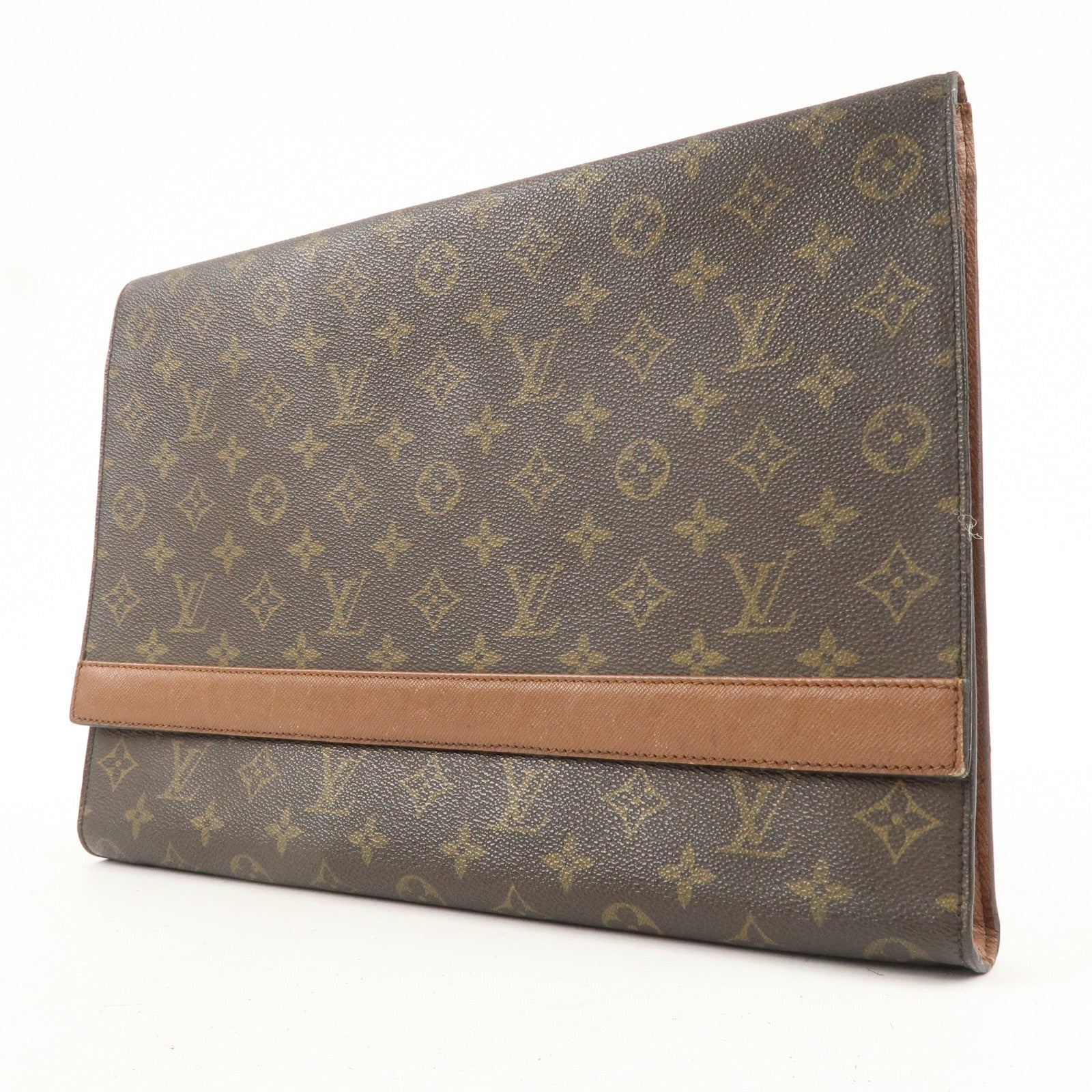 Louis Vuitton Monogram Porte Envelope Clutch Bag Brown M51801