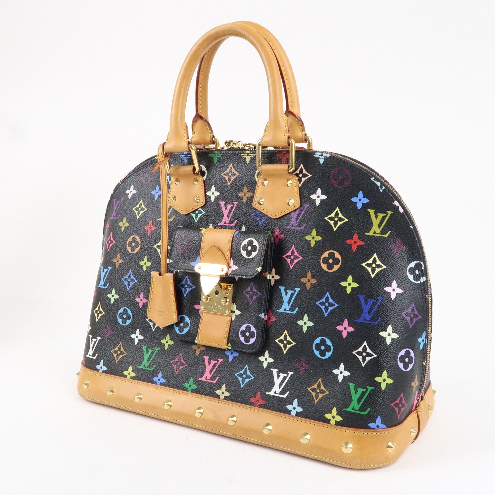 Louis Vuitton Monogram Multi Color Alma Hand Bag Noir M40442