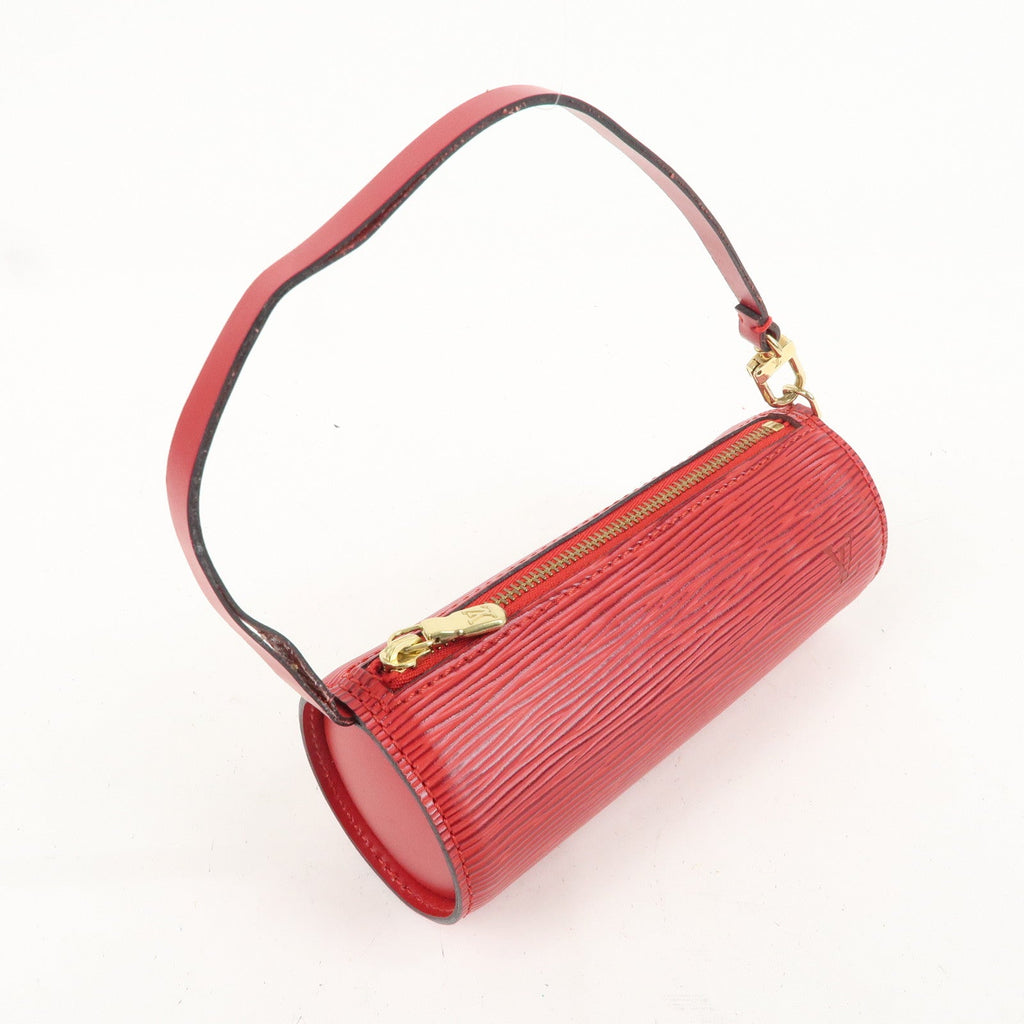 Louis Vuitton Epi Set of 2 Pouch For Soufflot Hand Bag Black Red