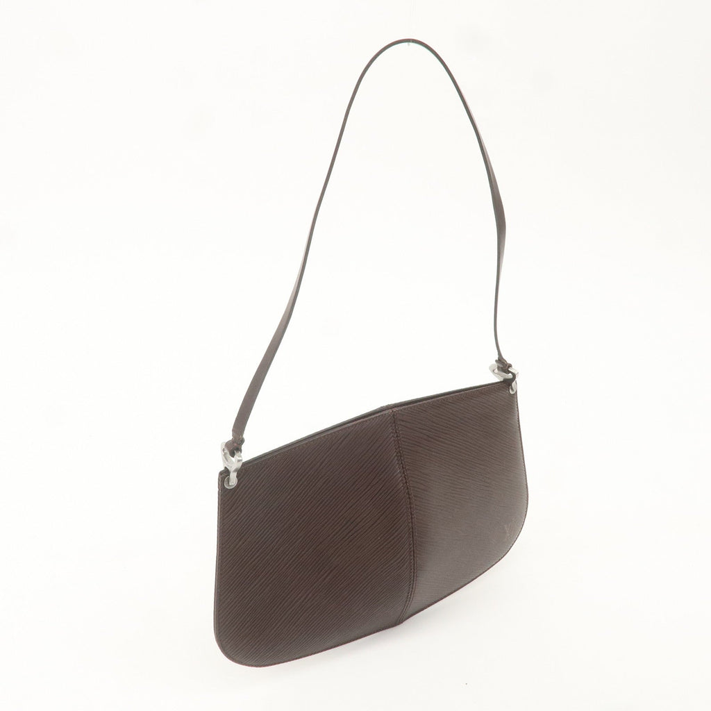 Louis Vuitton Epi Pochette Demi-Lune Hand Bag Mocha M5262D