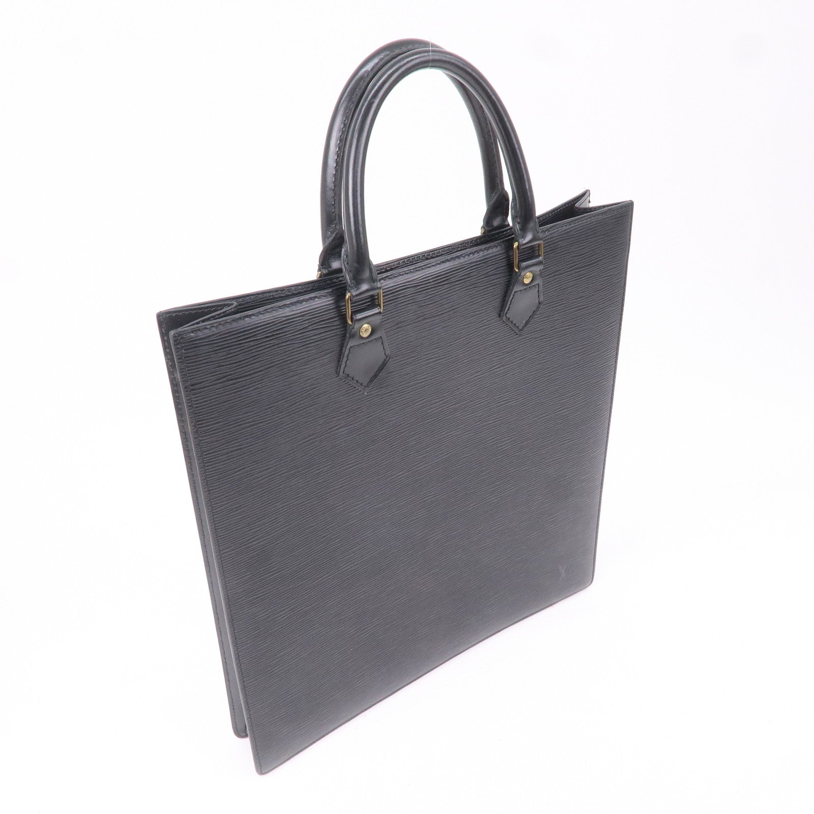 Louis Vuitton Epi Sac Plat Hand Bag Noir Black M59082