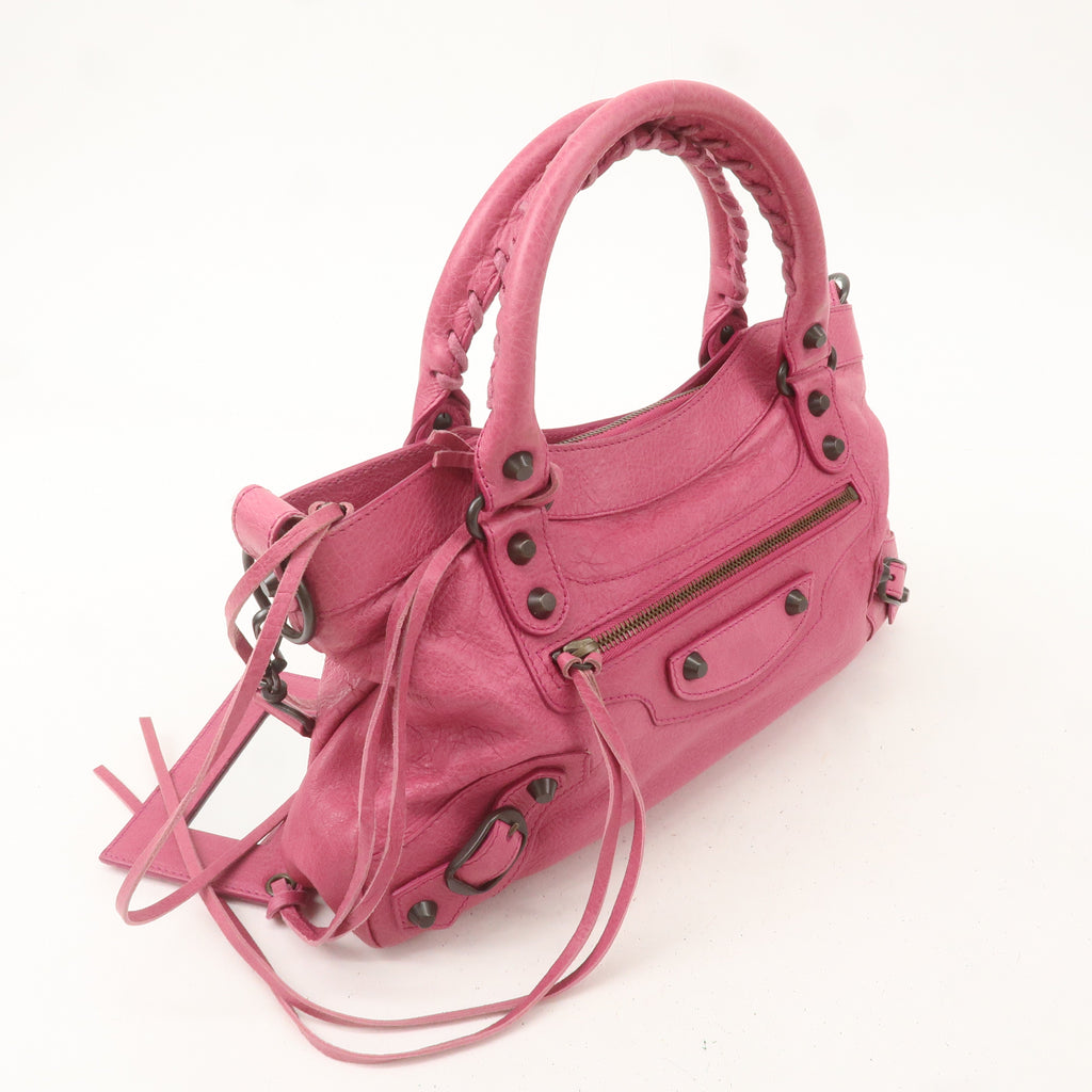 BALENCIAGA The First Leather 2Way Bag Hand Bag Pink 103208