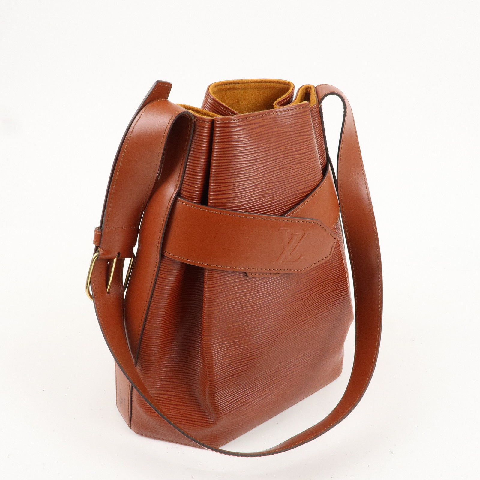 Louis Vuitton Epi Sac D'epaule PM Bucket Bag Kenya Brown M80203