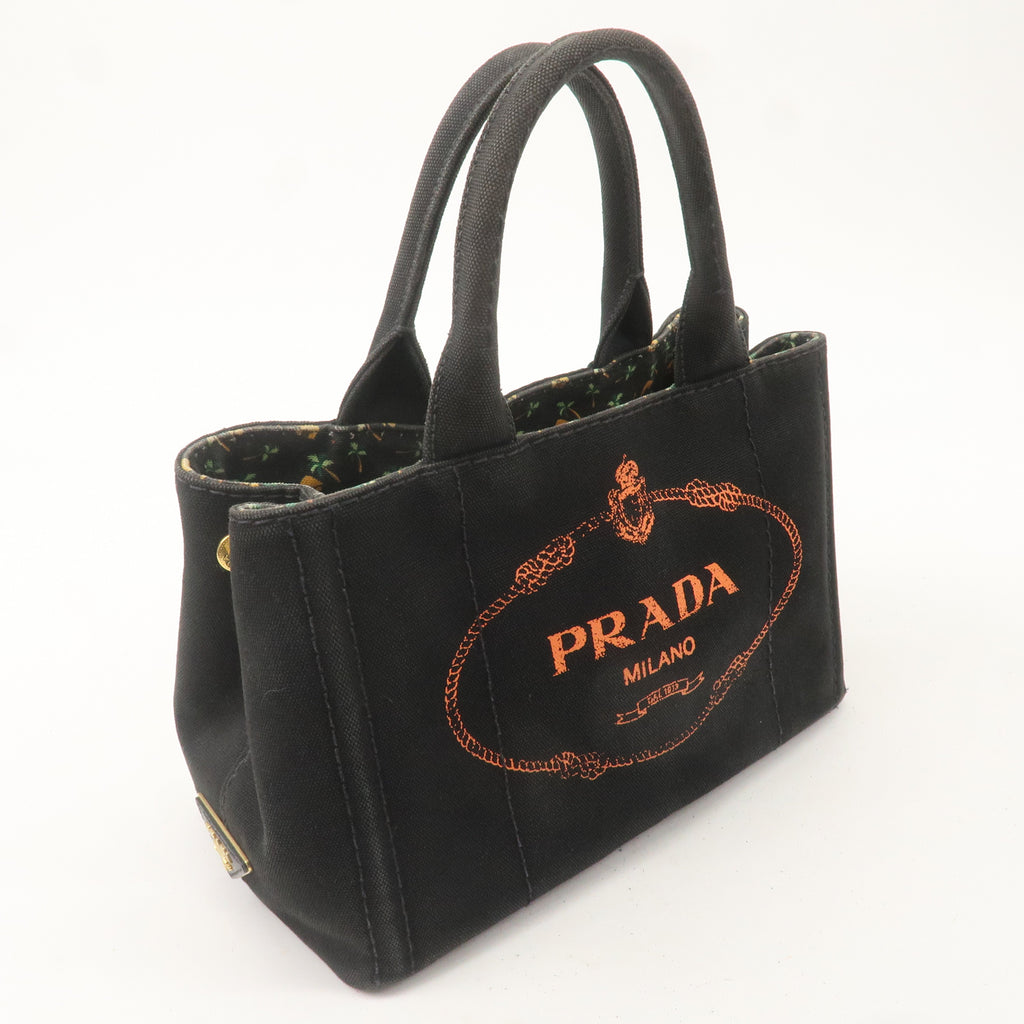 PRADA Canapa Mini Canvas 2Way Bag Black 1BG439