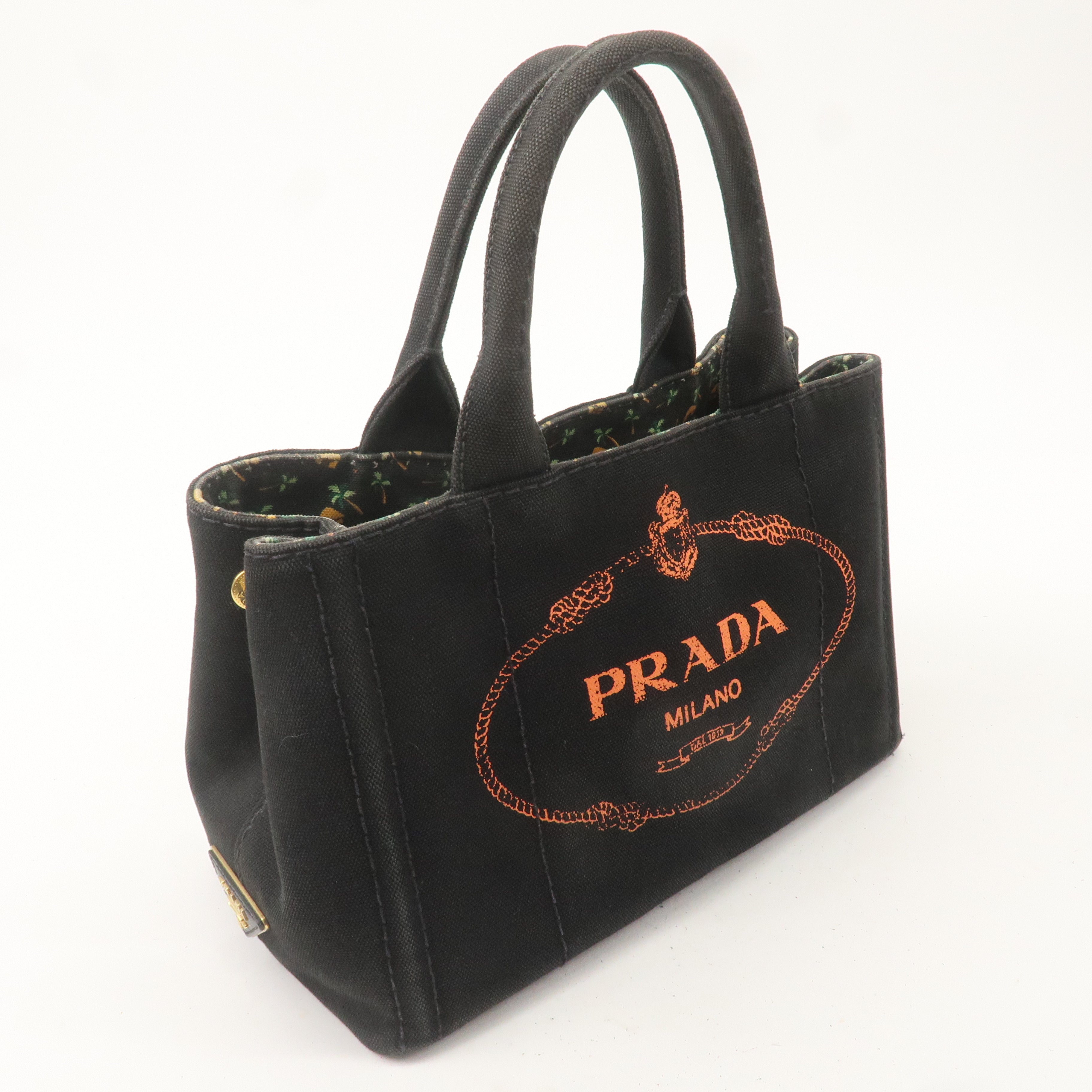 PRADA Canapa Mini Canvas 2Way Bag Black 1BG439