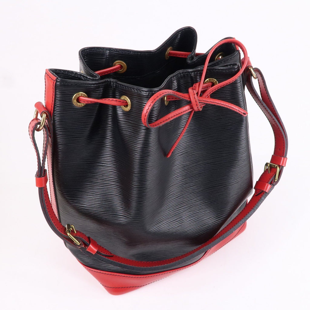 Louis Vuitton Epi Noe Shoulder Bag Noir Castilian Red M44017