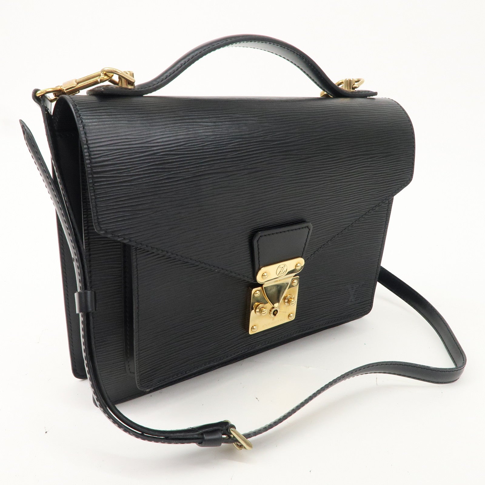 Louis Vuitton Epi Monceau Hand Bag Black Noir M52792