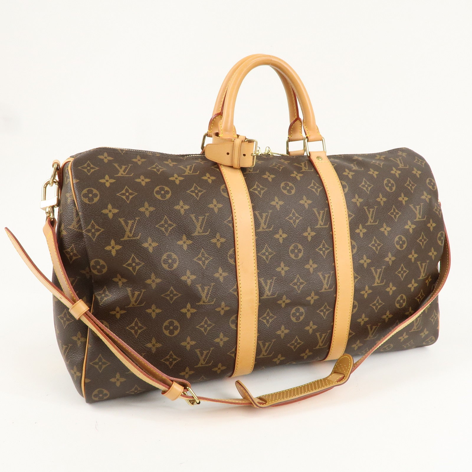 Louis Vuitton Monogram Keep All Bandouliere 50 Boston Bag M41416