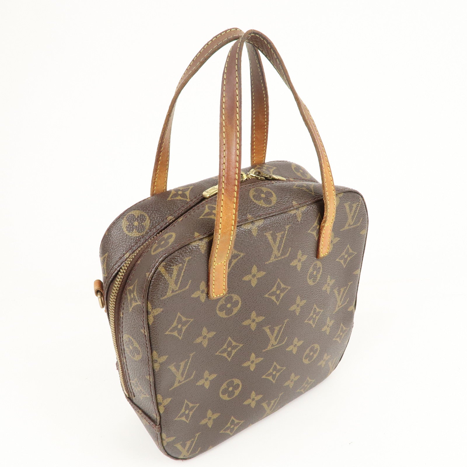 Louis Vuitton Monogram Spontini Hand Bag Brown M47500