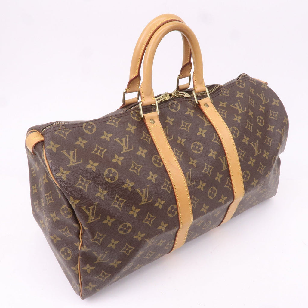 Louis Vuitton Monogram Keep All 45 Boston Bag Brown M41428