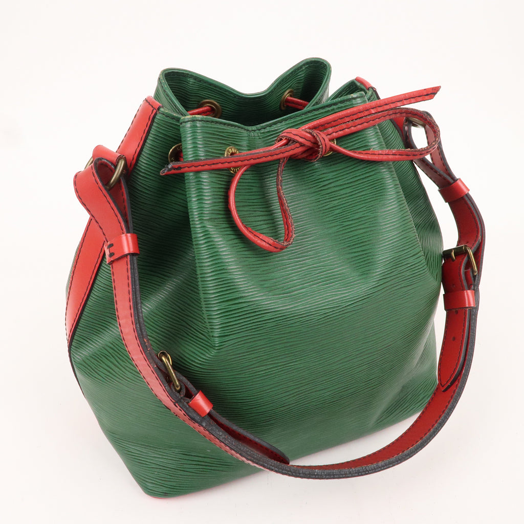 Louis Vuitton Epi Petit Noe Shoulder Bag Green Red M44147