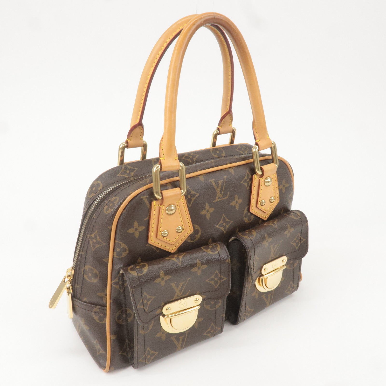 Louis Vuitton Monogram Manhattan PM Hand Bag Brown M40026
