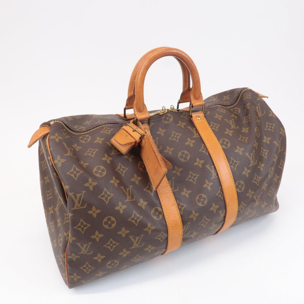 Louis Vuitton Monogram Keep All 45 Boston Bag Brown M41428