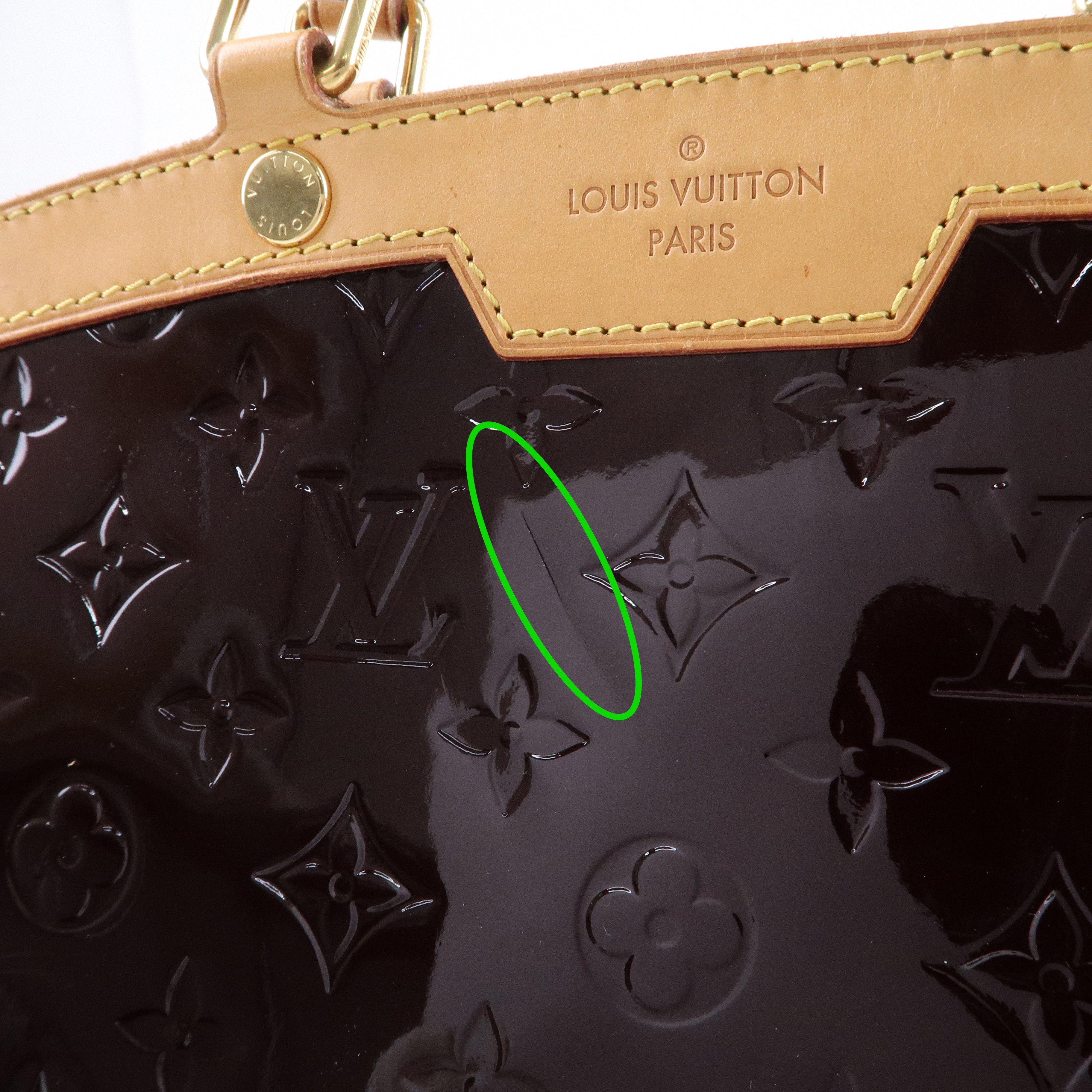 Louis Vuitton Vernis Brea MM 2Way Hand Bag Amarante M91619