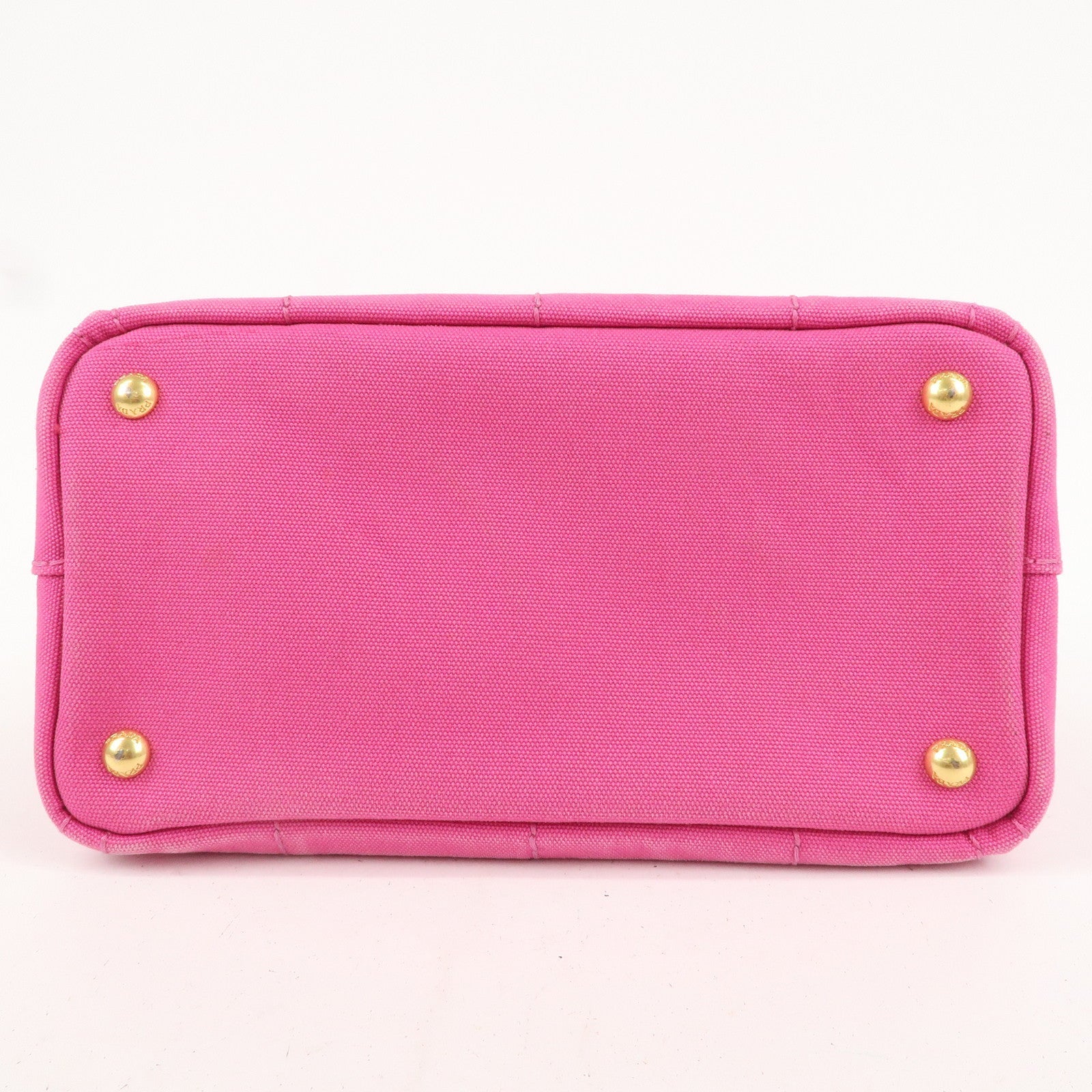 PRADA Canapa Mini Canvas Tote Bag Hand Bag Pink BN2439