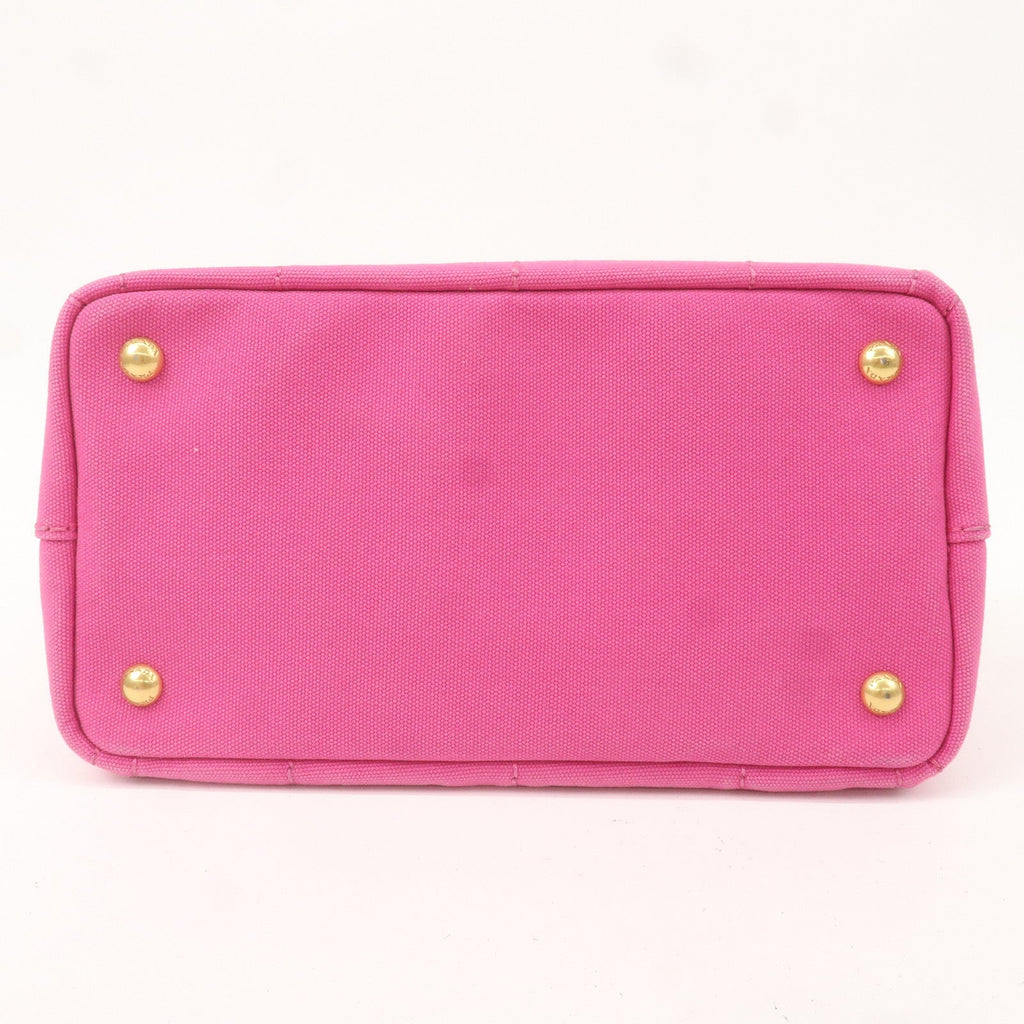 PRADA Logo Canapa Mini Canvas 2Way Shoulder Bag Pink B2439G