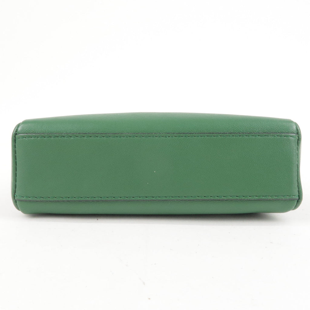 FENDI Micro Peekaboo Leather 2Way Bag Hand Bag Green 8M0355