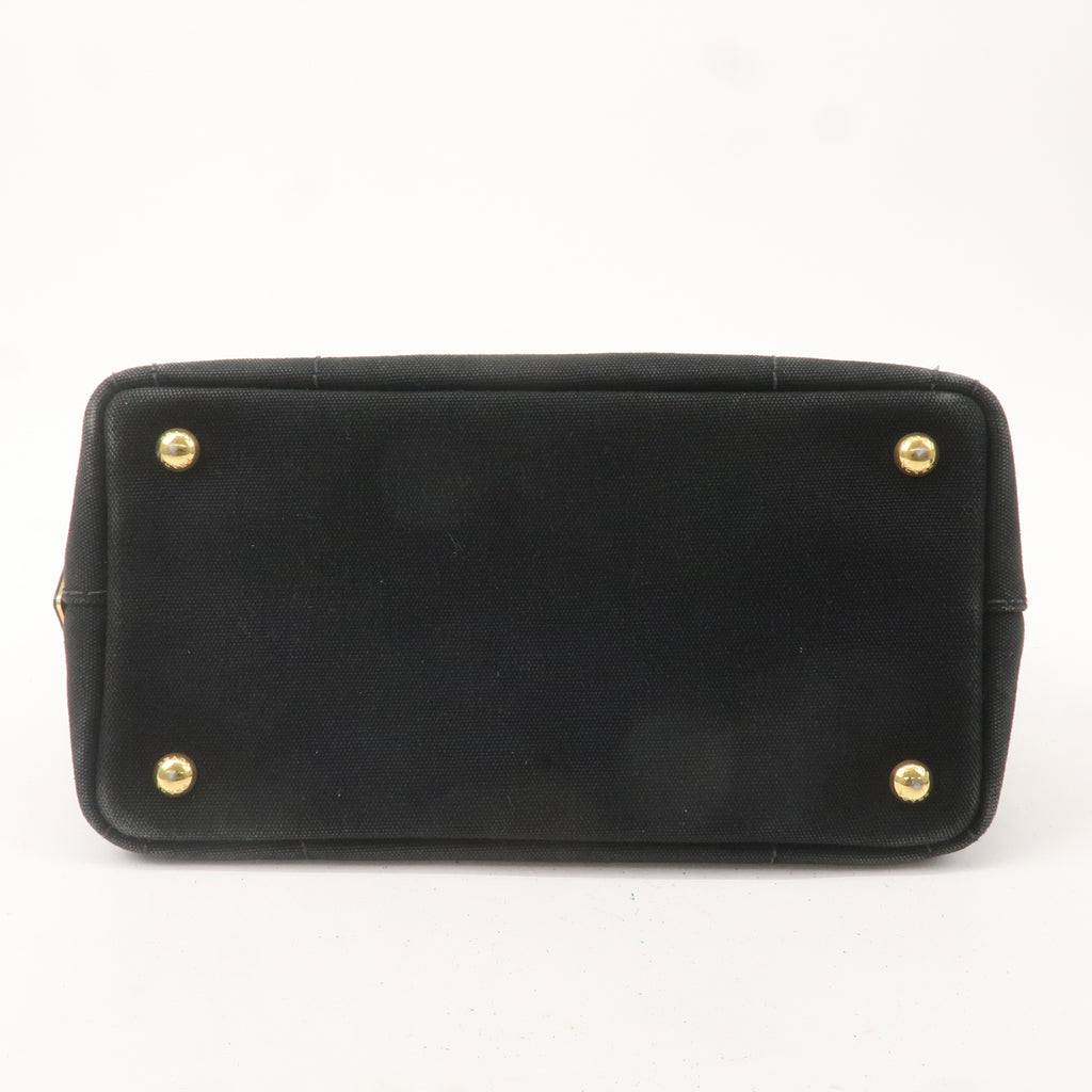PRADA Canapa Mini Canvas 2Way Bag Black 1BG439