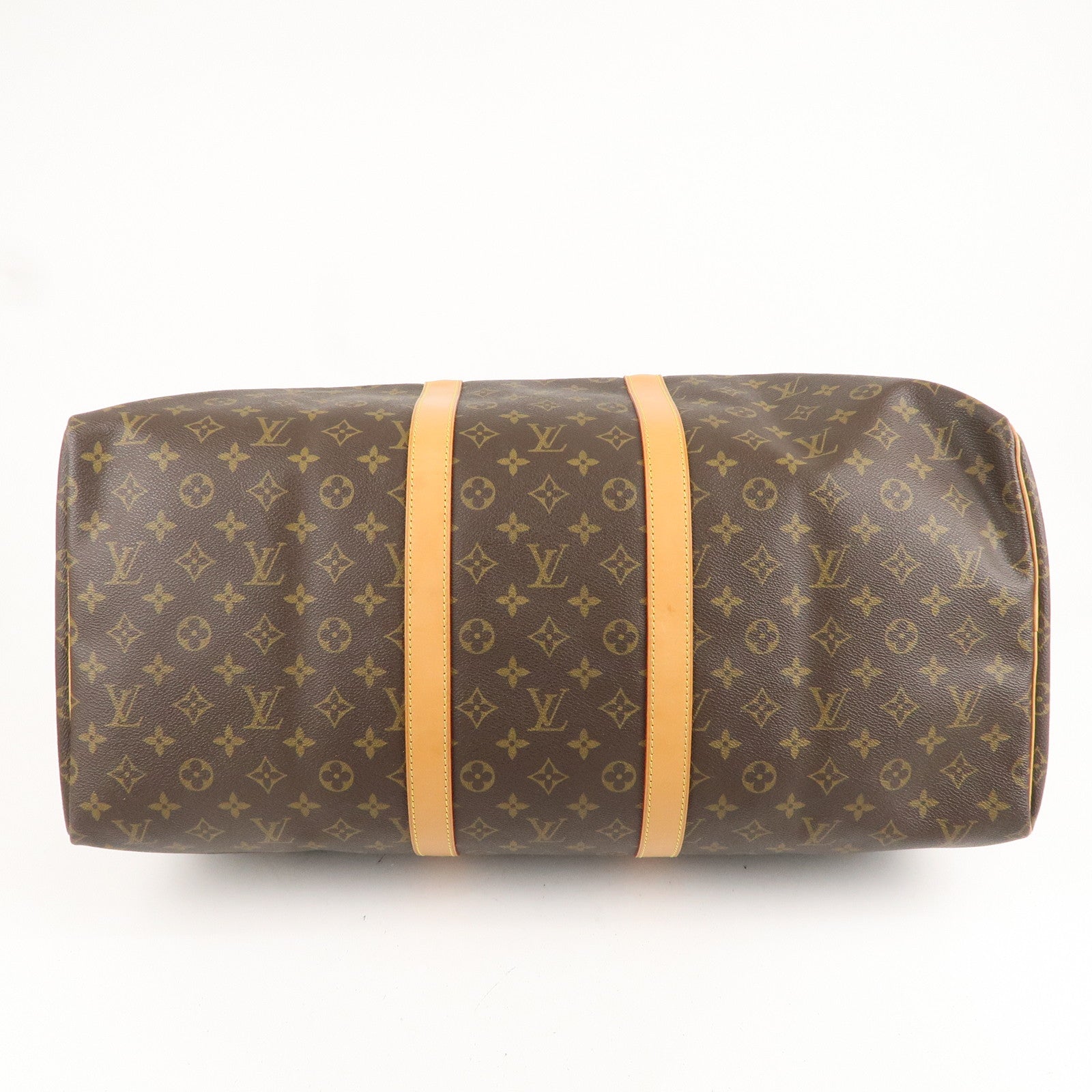 AuthenticLouis Vuitton Monogram Keep All 55 Boston Bag Brown M41424