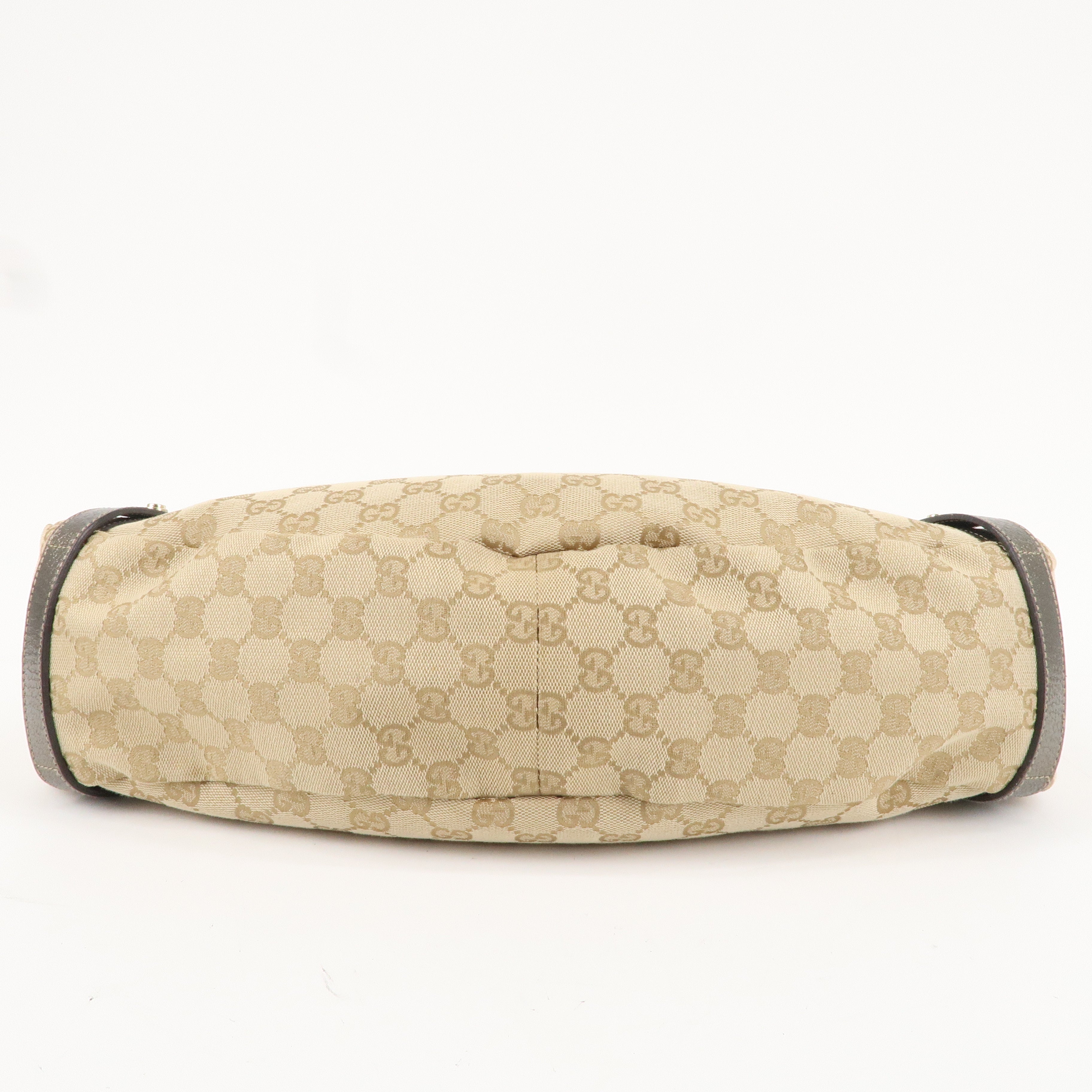GUCCI Abbey GG Canvas Leather Tote Hand Bag Beige 130736