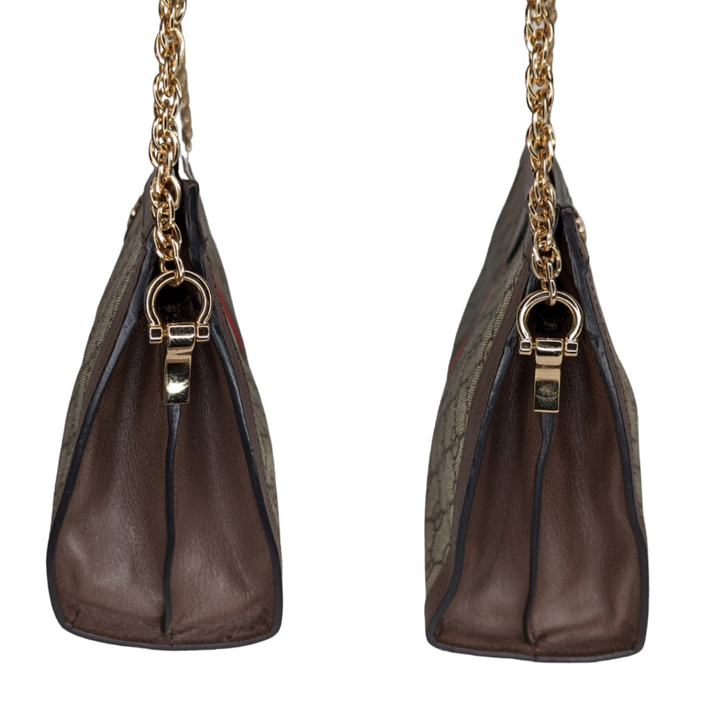 Gucci GG Supreme Monogram Web Medium Ophidia Chain Shoulder Bag