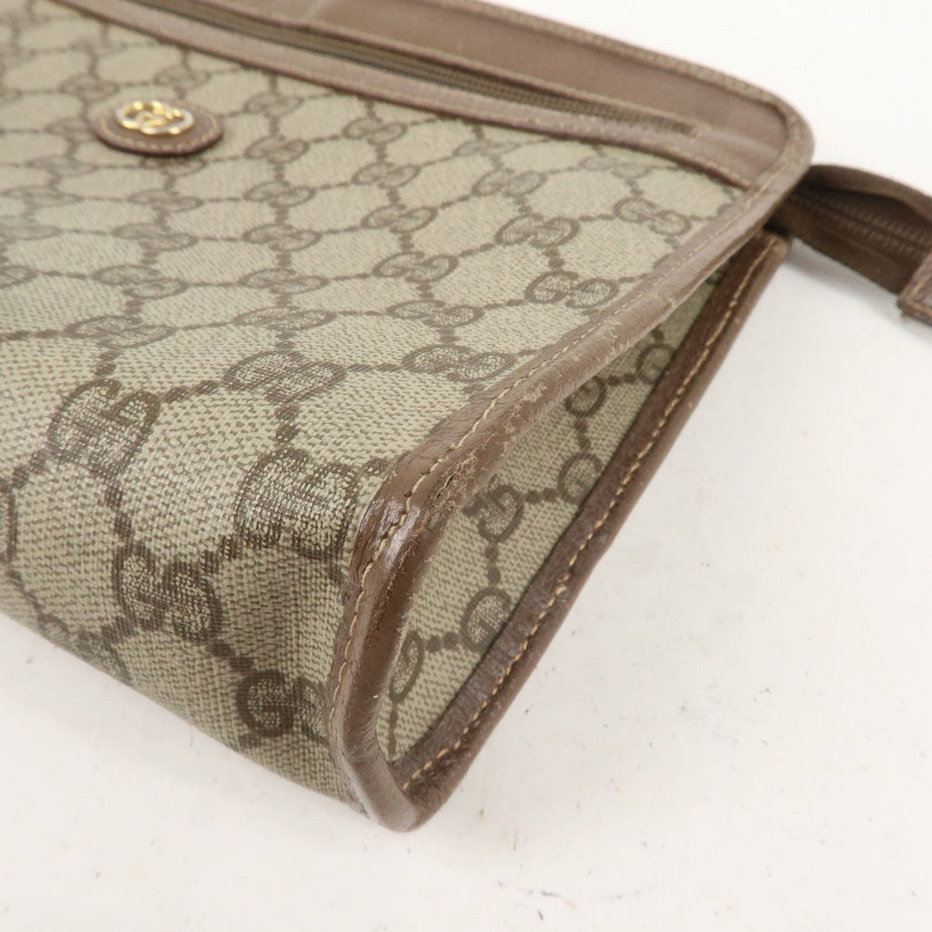 GUCCI Set of 2 Old Gucci GG Plus Leather Clutch Bag Beige Brown