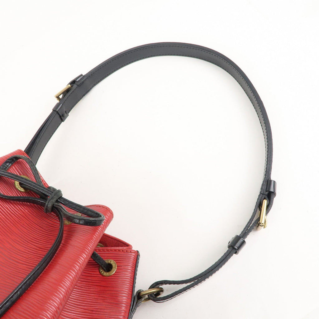 Louis Vuitton Epi Petit Noe Shoulder Bag Noir Castilian Red M44172
