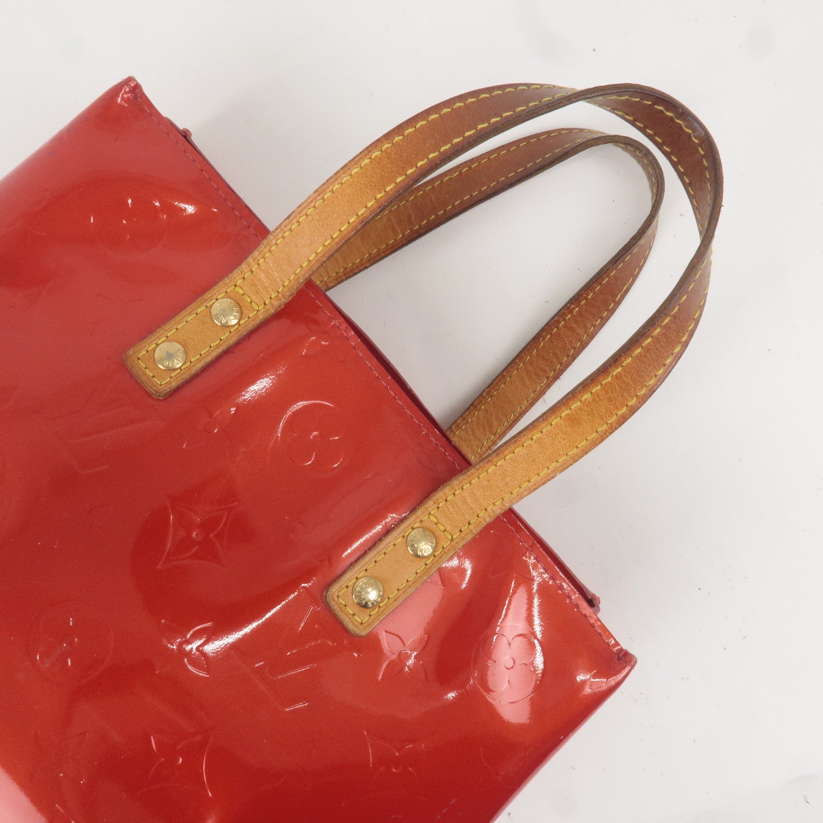 Louis Vuitton Monogram Vernis Lead PM Hand Bag Rouge M91088