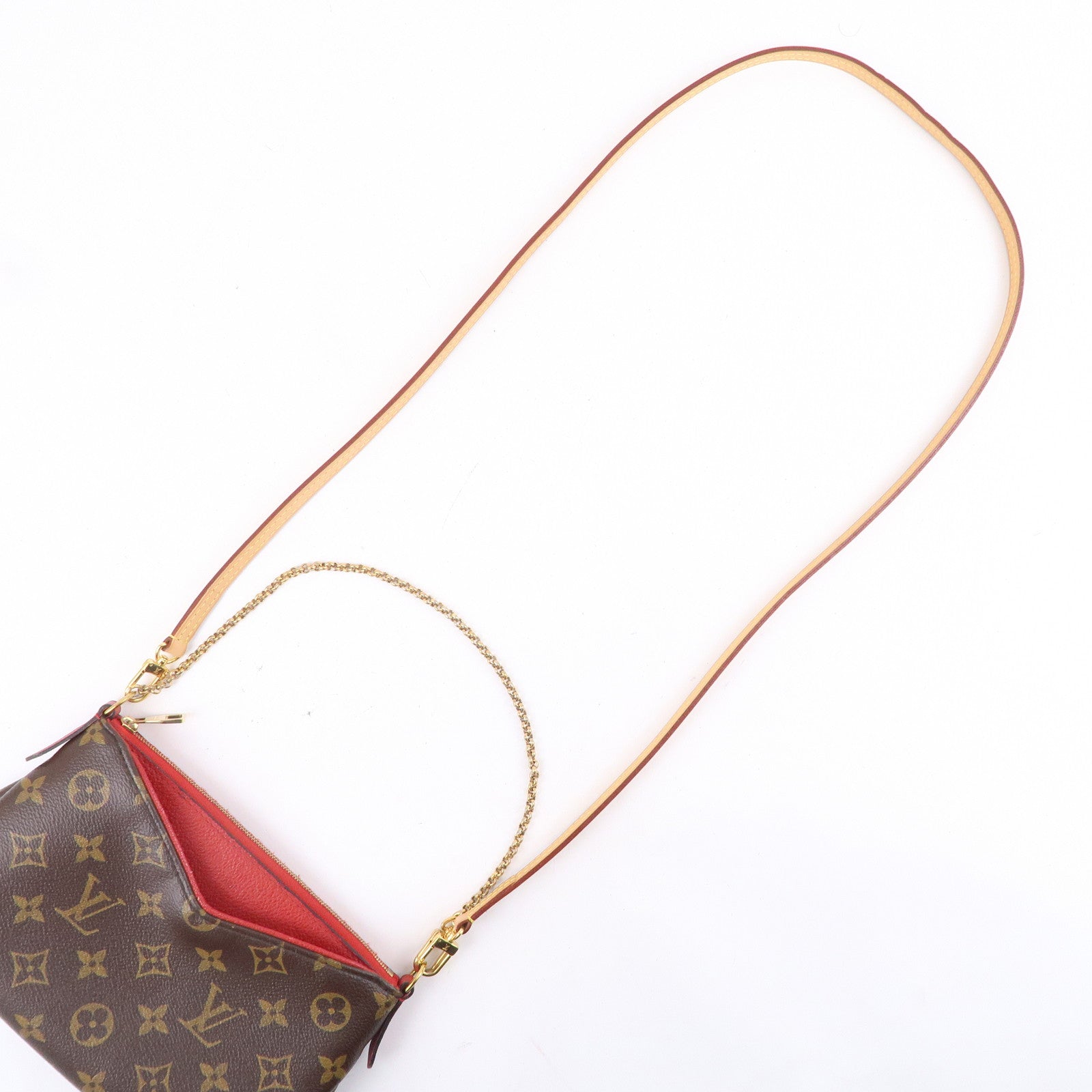 Louis Vuitton Monogram Pallas Clutch 2 Way Bag Cerise M41638