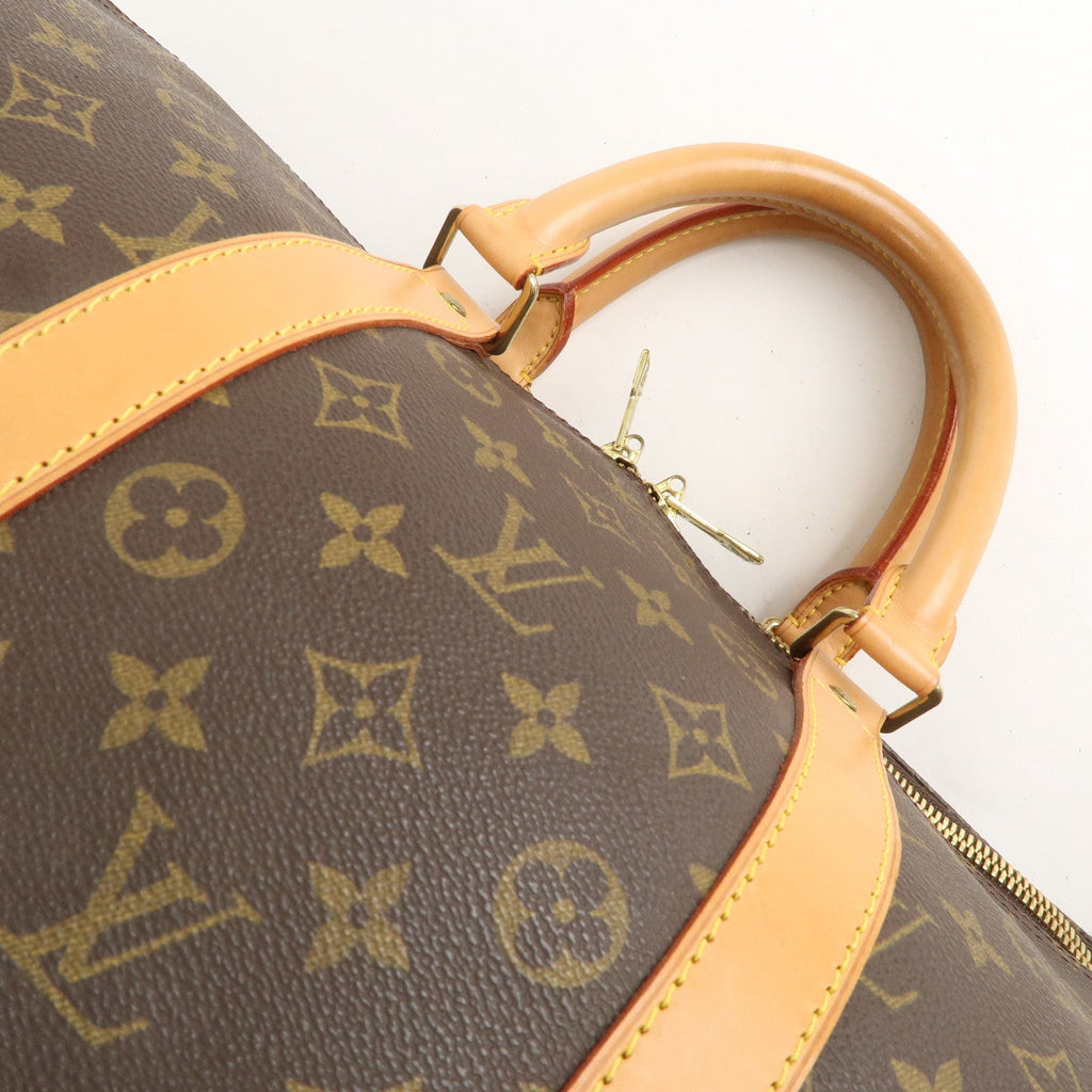 AuthenticLouis Vuitton Monogram Keep All 55 Boston Bag Brown M41424