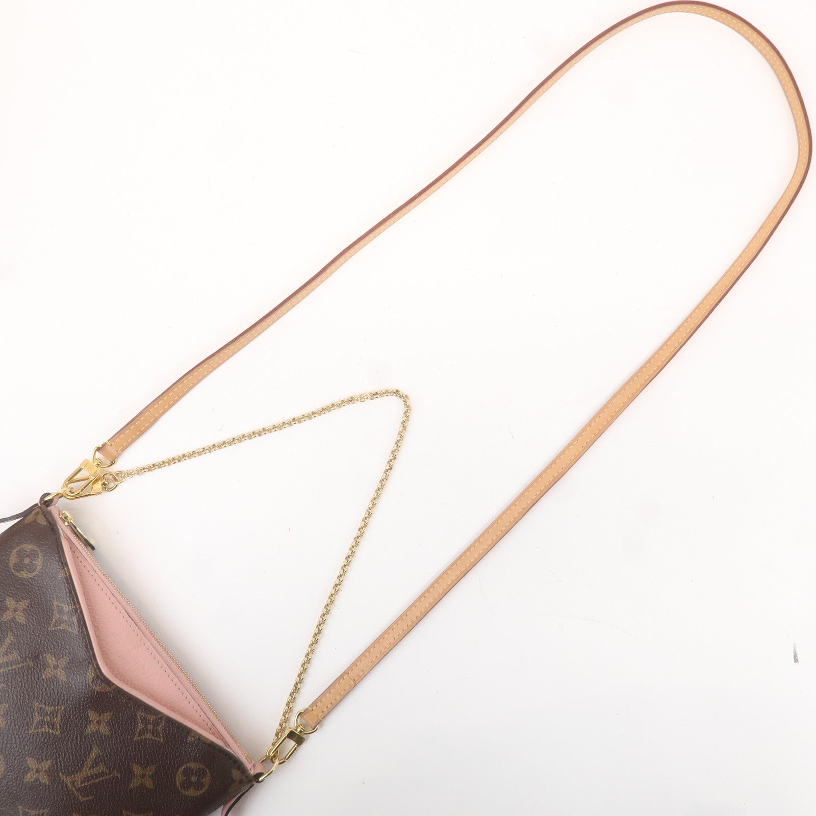 Louis Vuitton Monogram Pallas Clutch 2Way Shoulder Bag Pink M44037
