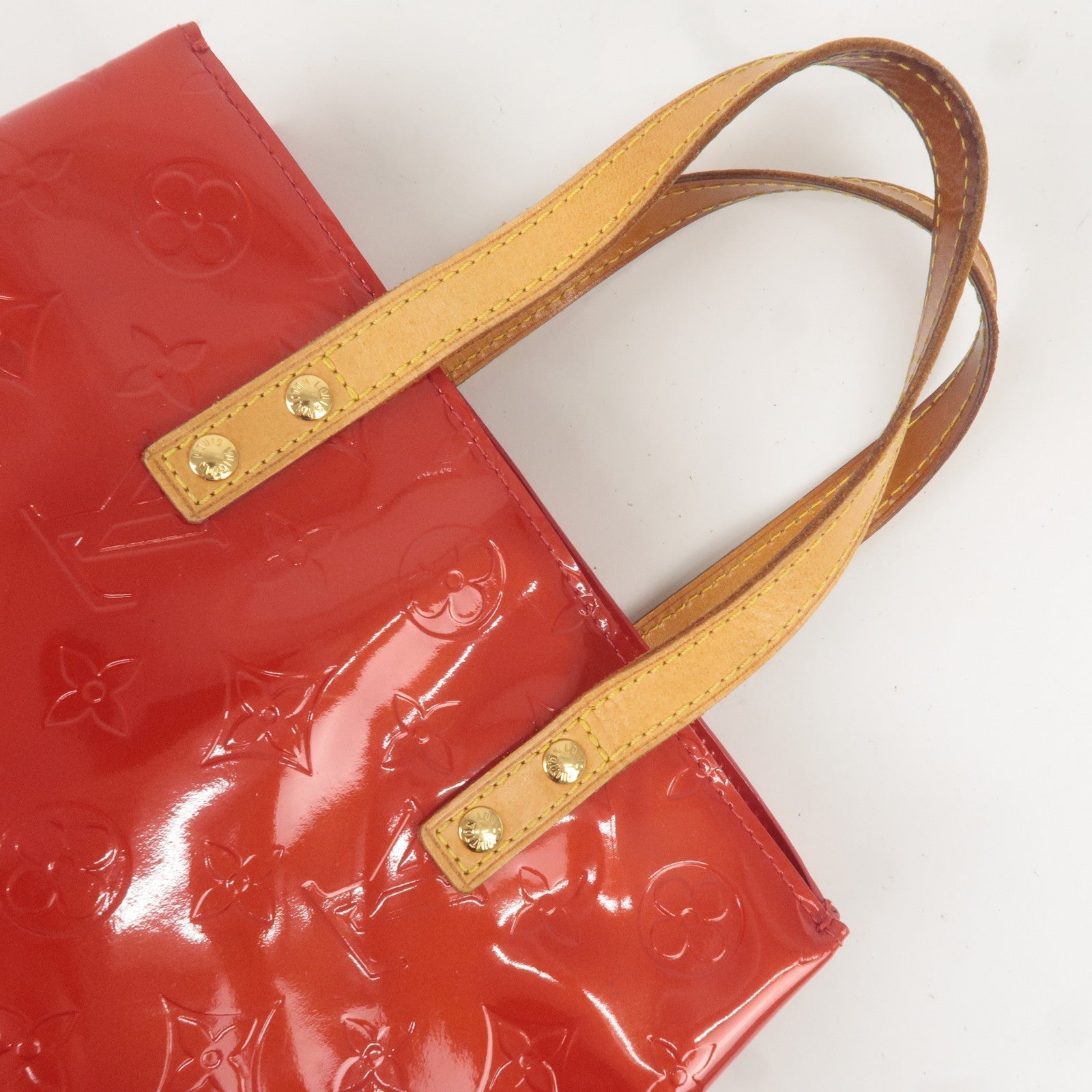 Louis Vuitton Monogram Vernis Lead PM Hand Bag Rouge M91088