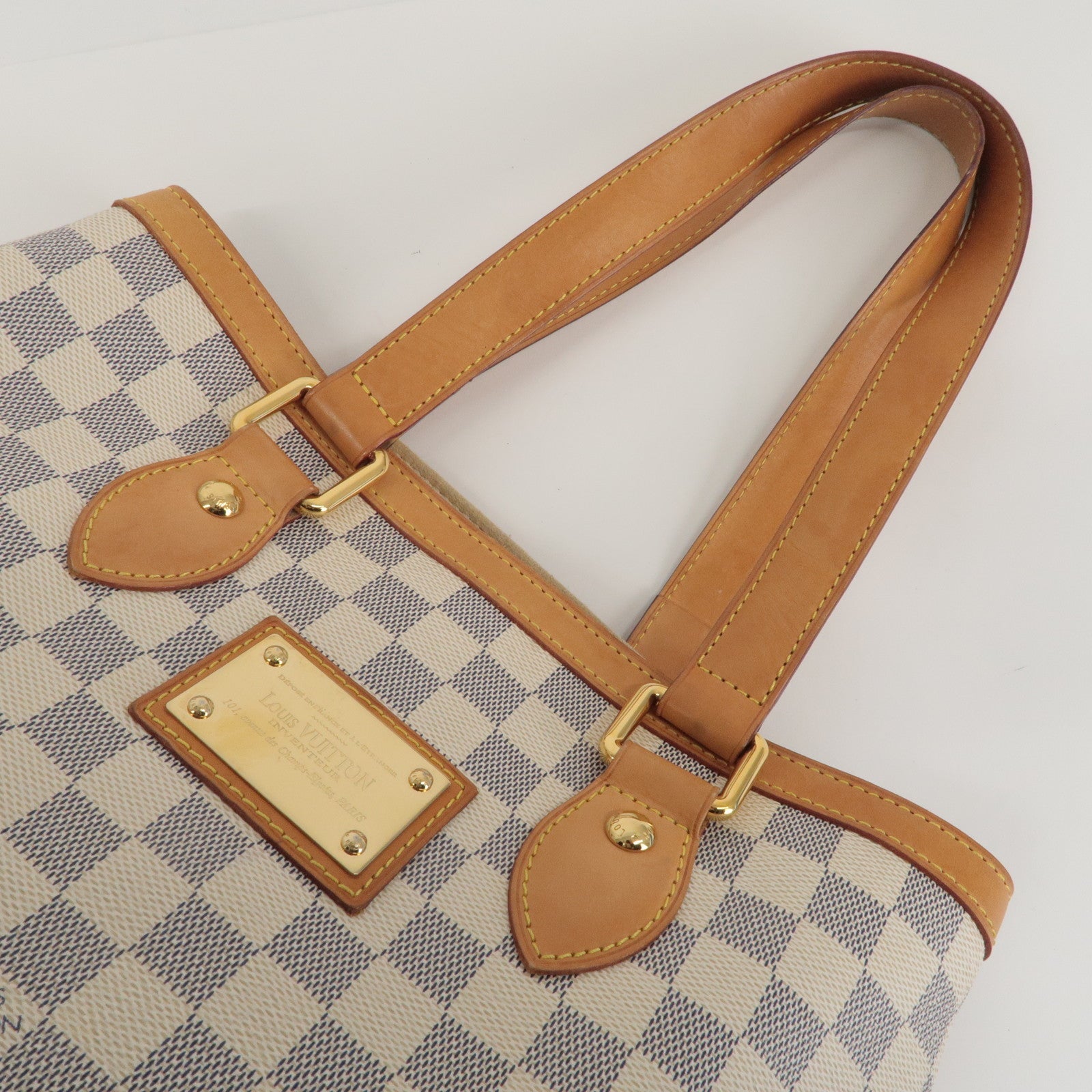 Louis Vuitton Damier Azur Hampstead PM Hand Bag Ivory N51207