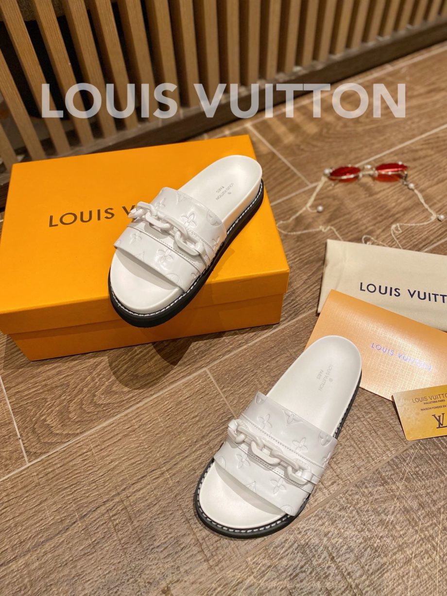 louis vuitton Sunset Flat Comfort Mule White For Women LV