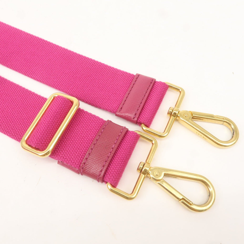 PRADA Logo Canapa Mini Canvas 2Way Shoulder Bag Pink B2439G