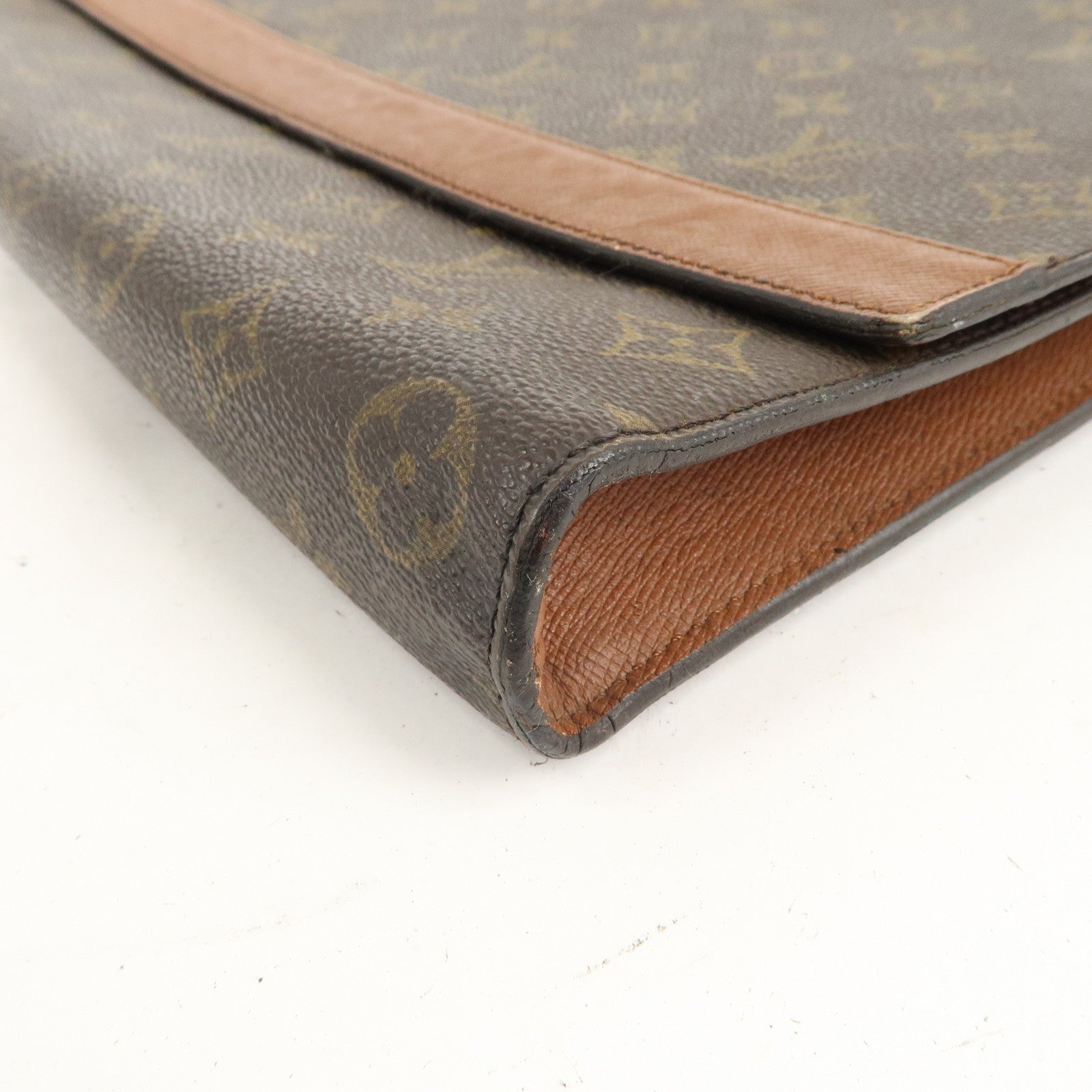 Louis Vuitton Monogram Porte Envelope Clutch Bag Brown M51801
