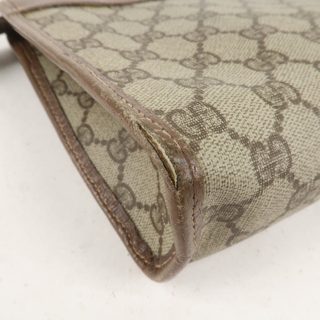 GUCCI Set of 2 Old Gucci GG Plus Leather Clutch Bag Beige Brown