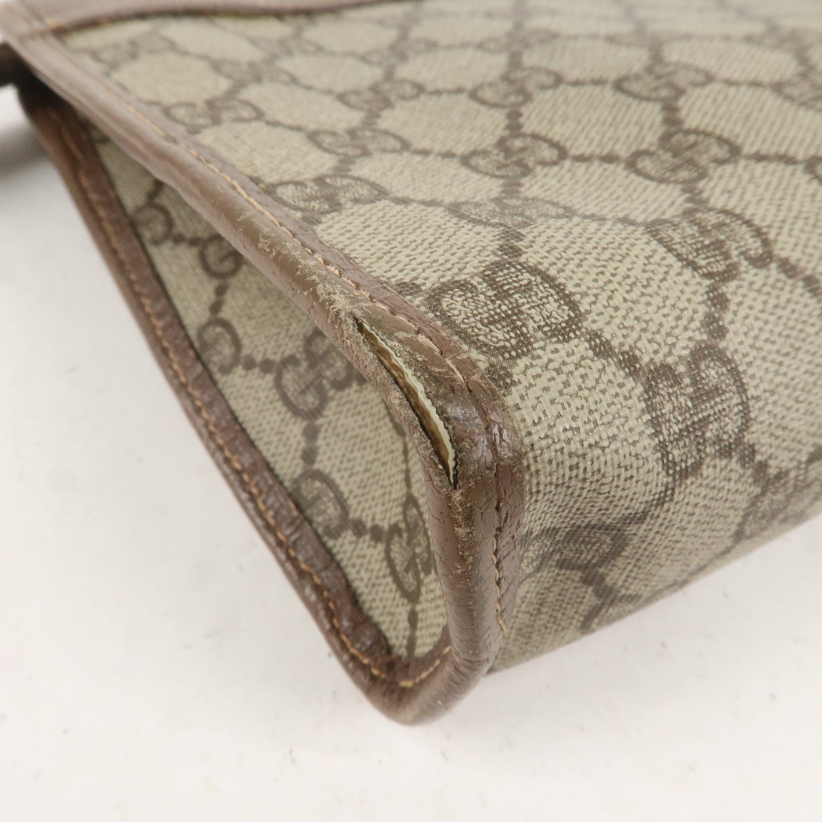GUCCI Set of 2 Old Gucci GG Plus Leather Clutch Bag Beige Brown