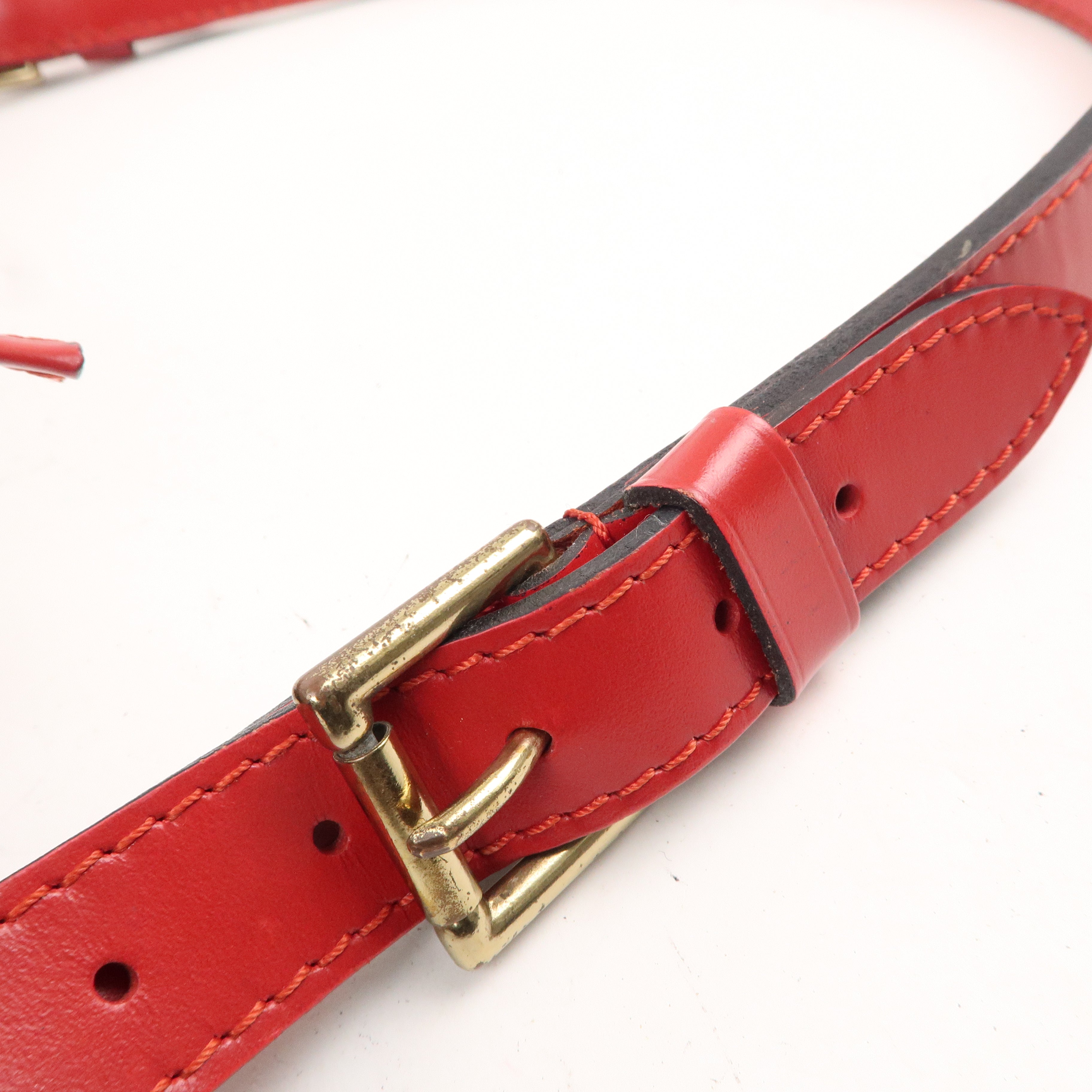 Louis Vuitton Epi Noe Shoulder Bag Noir Castilian Red M44017