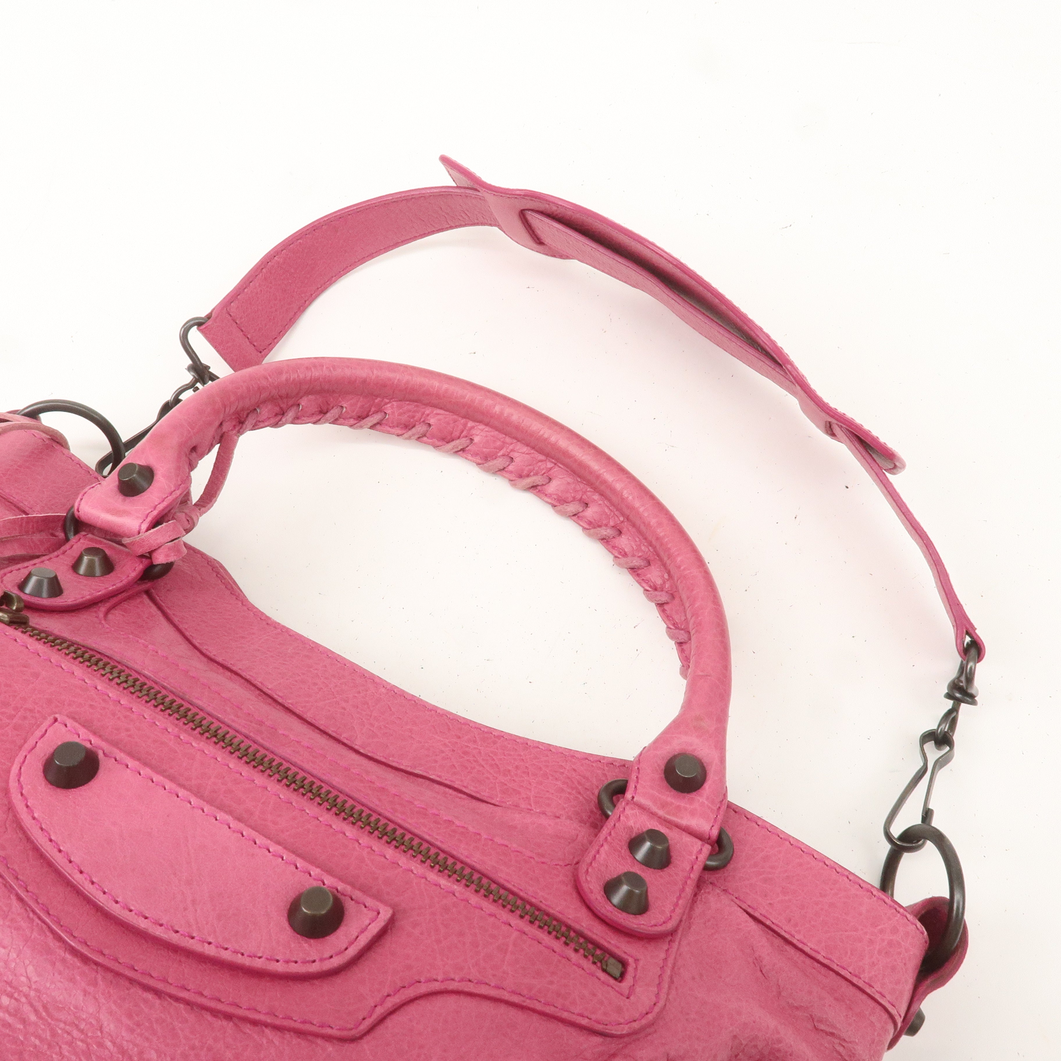 BALENCIAGA The First Leather 2Way Bag Hand Bag Pink 103208