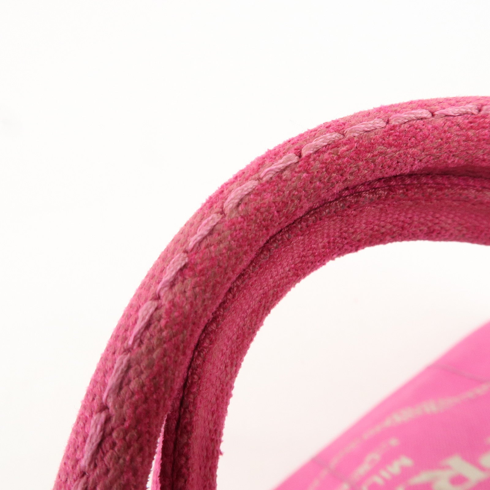PRADA Canapa Mini Canvas Tote Bag Hand Bag Pink BN2439