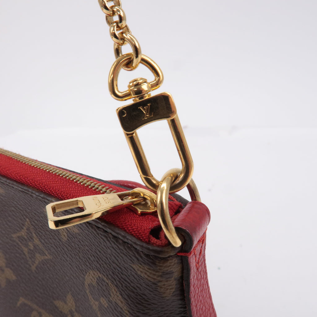 Louis Vuitton Monogram Pallas Clutch 2Way Bag Cerise M41638