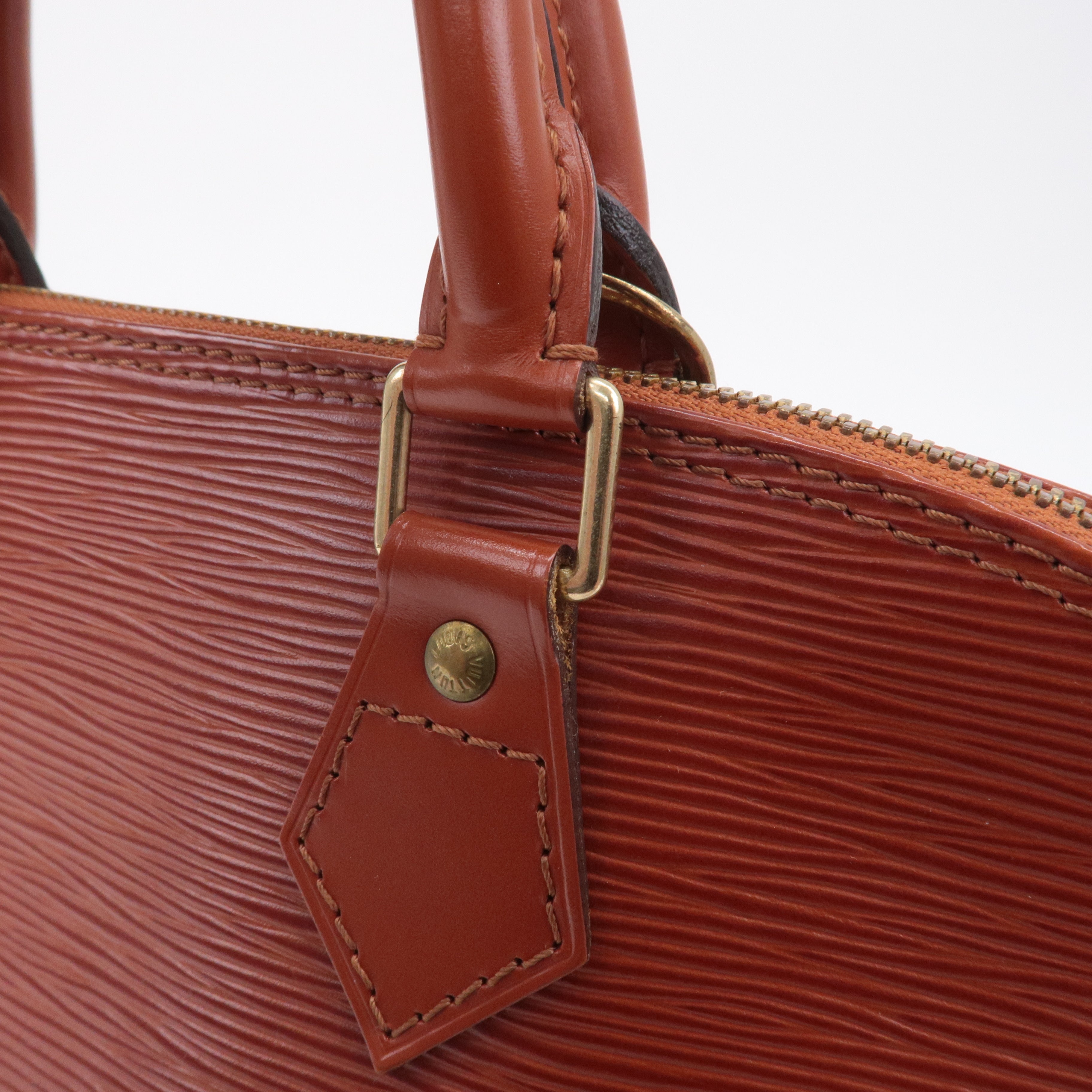 Louis Vuitton Epi Alma 2Way Bag Hand Bag Kenya Brown M52143