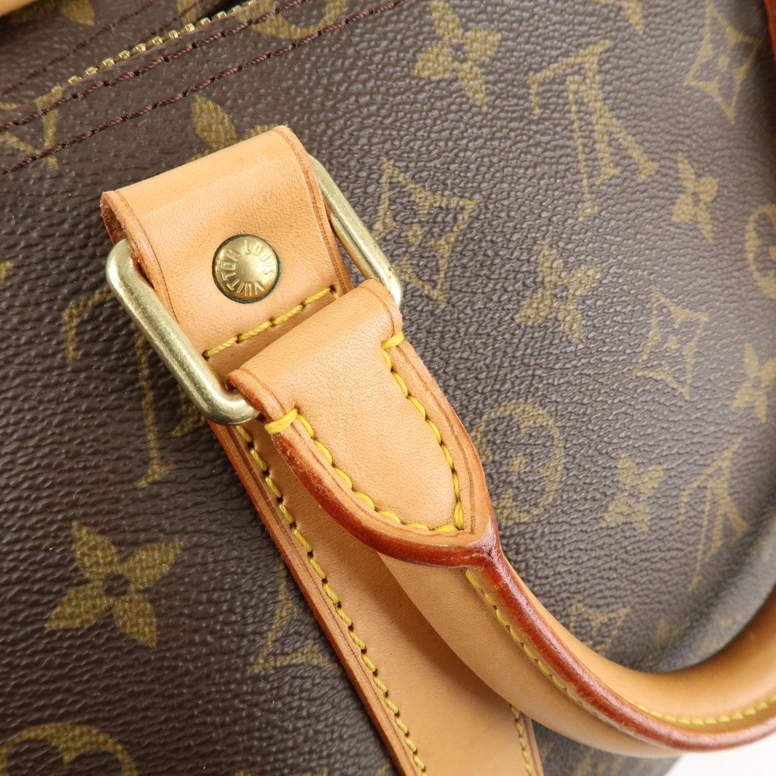 AuthenticLouis Vuitton Monogram Keep All 55 Boston Bag Brown M41424