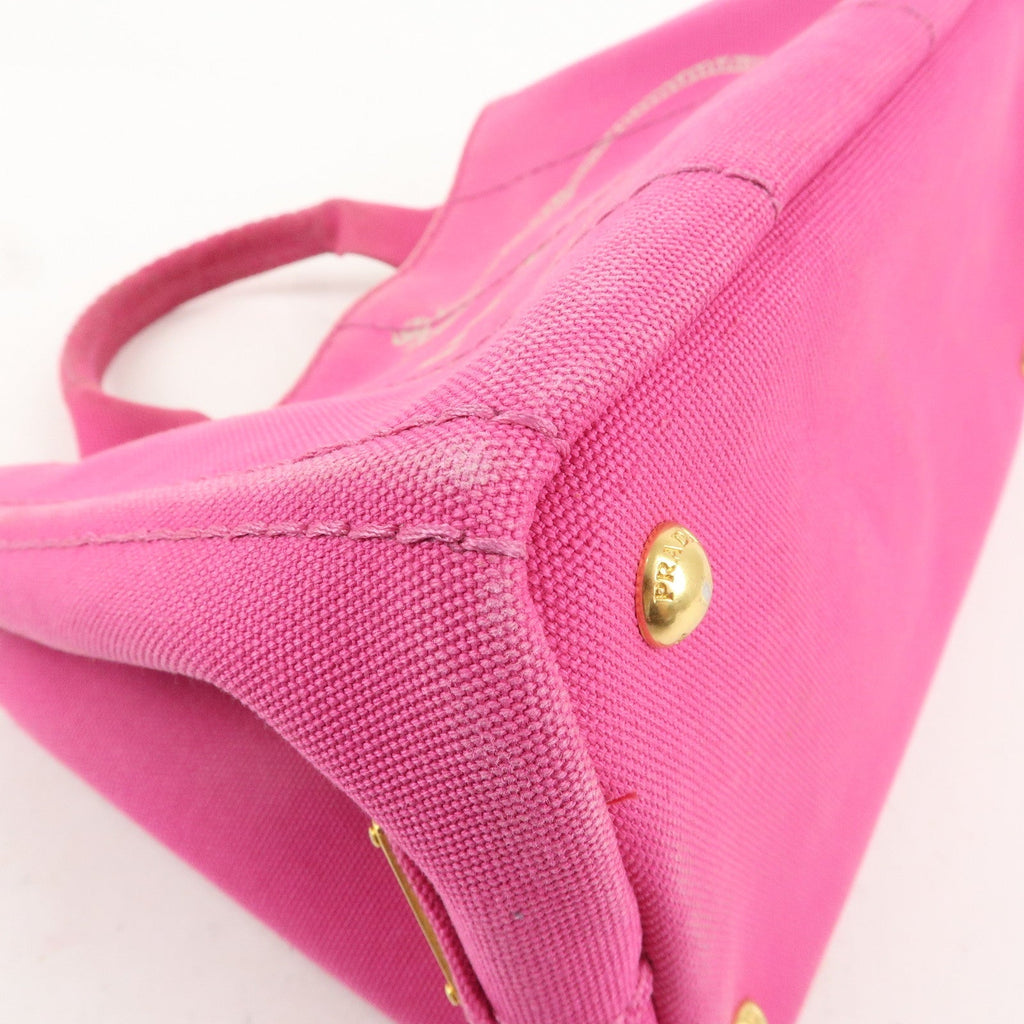 PRADA Canapa Mini Canvas Tote Bag Hand Bag Pink BN2439