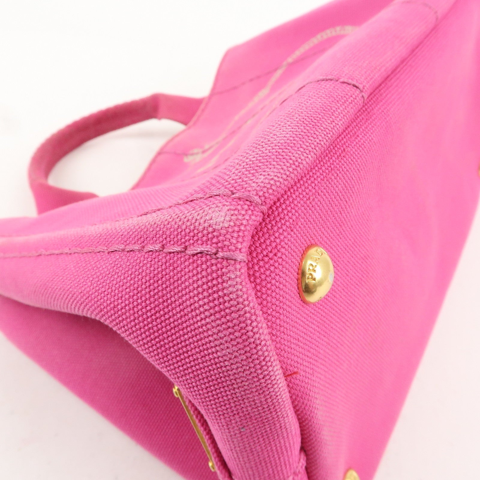 PRADA Canapa Mini Canvas Tote Bag Hand Bag Pink BN2439